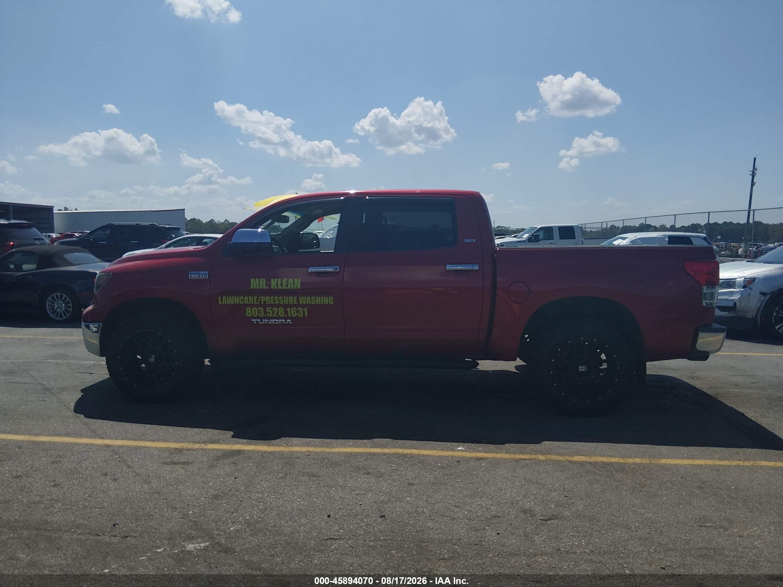 2013 Toyota Tundra Grade 5.7l V8 Red vin: 5TFEY5F10DX144611
