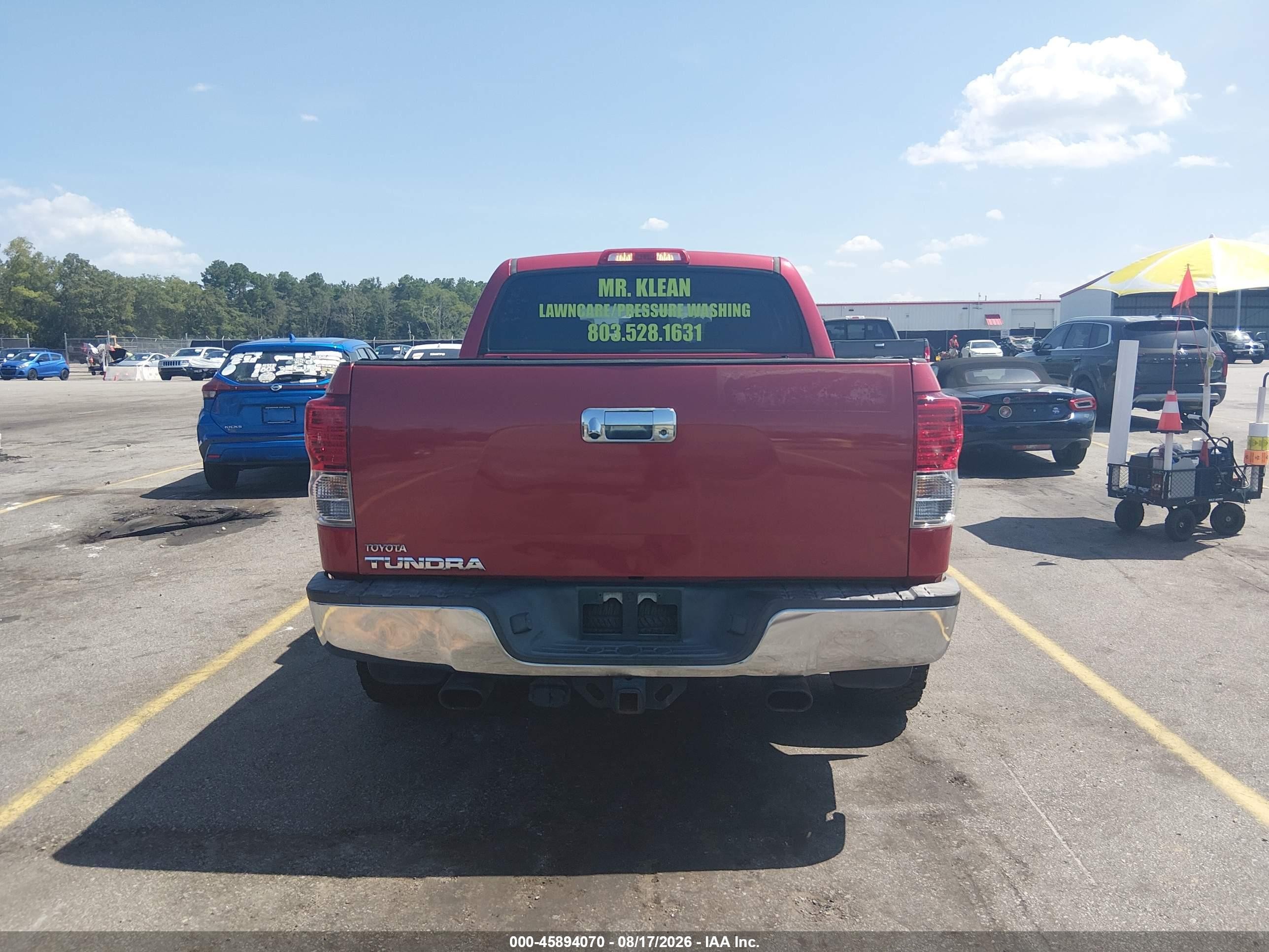 2013 Toyota Tundra Grade 5.7l V8 Red vin: 5TFEY5F10DX144611