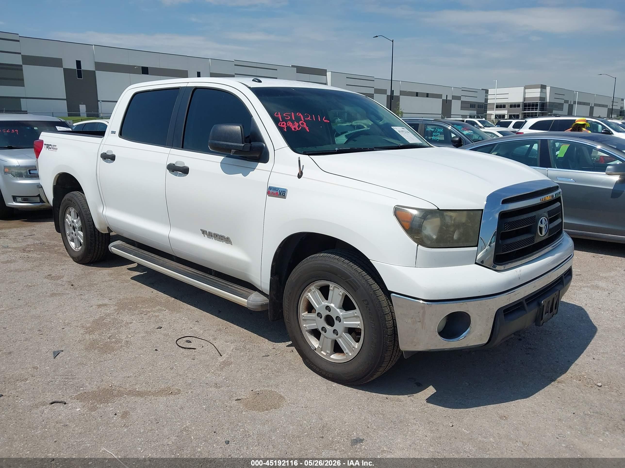 2010 Toyota Tundra Grade 5.7l V8 White vin: 5TFEY5F11AX085810