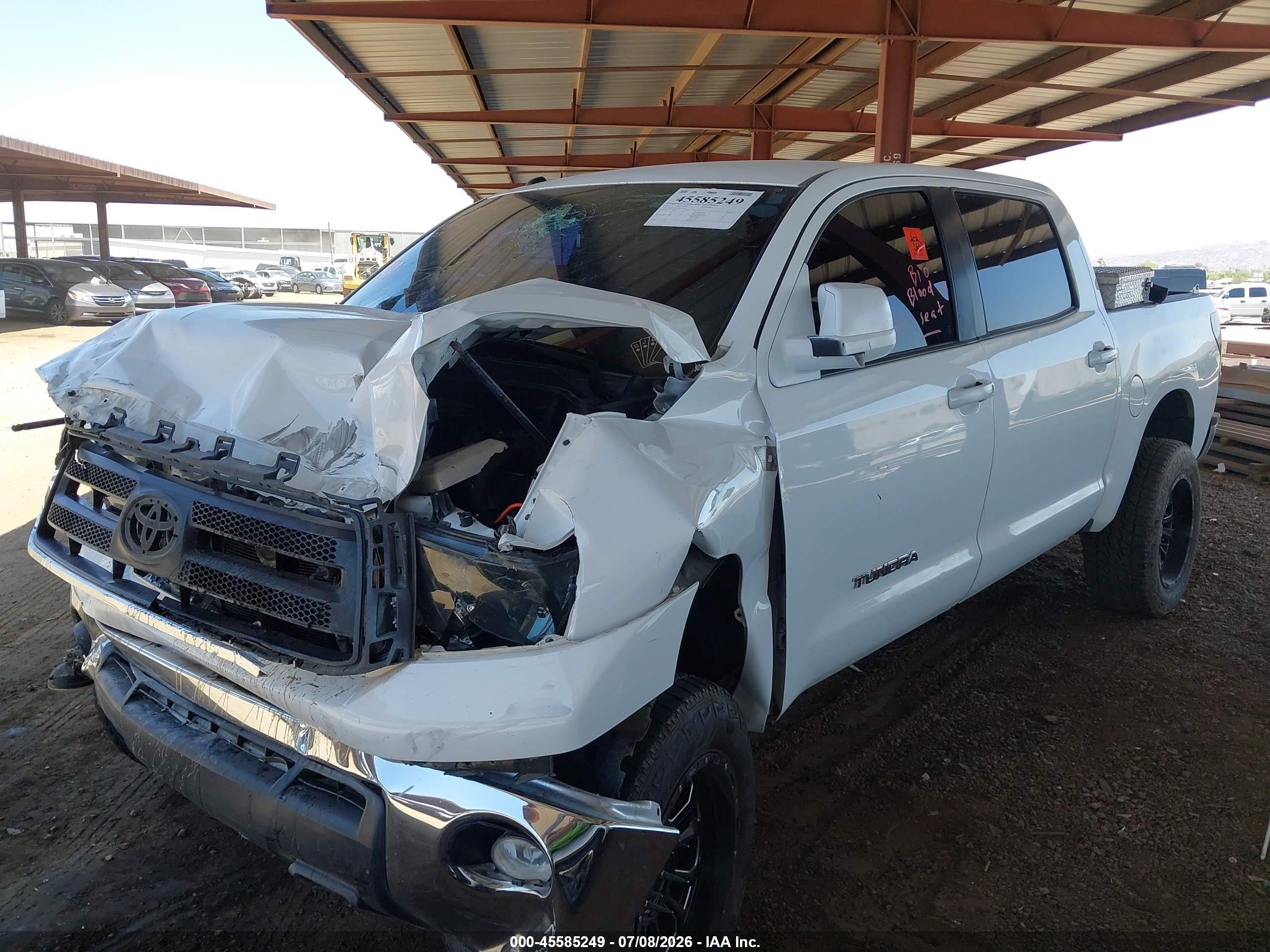 2013 Toyota Tundra Grade 5.7l V8 White vin: 5TFEY5F11DX136579