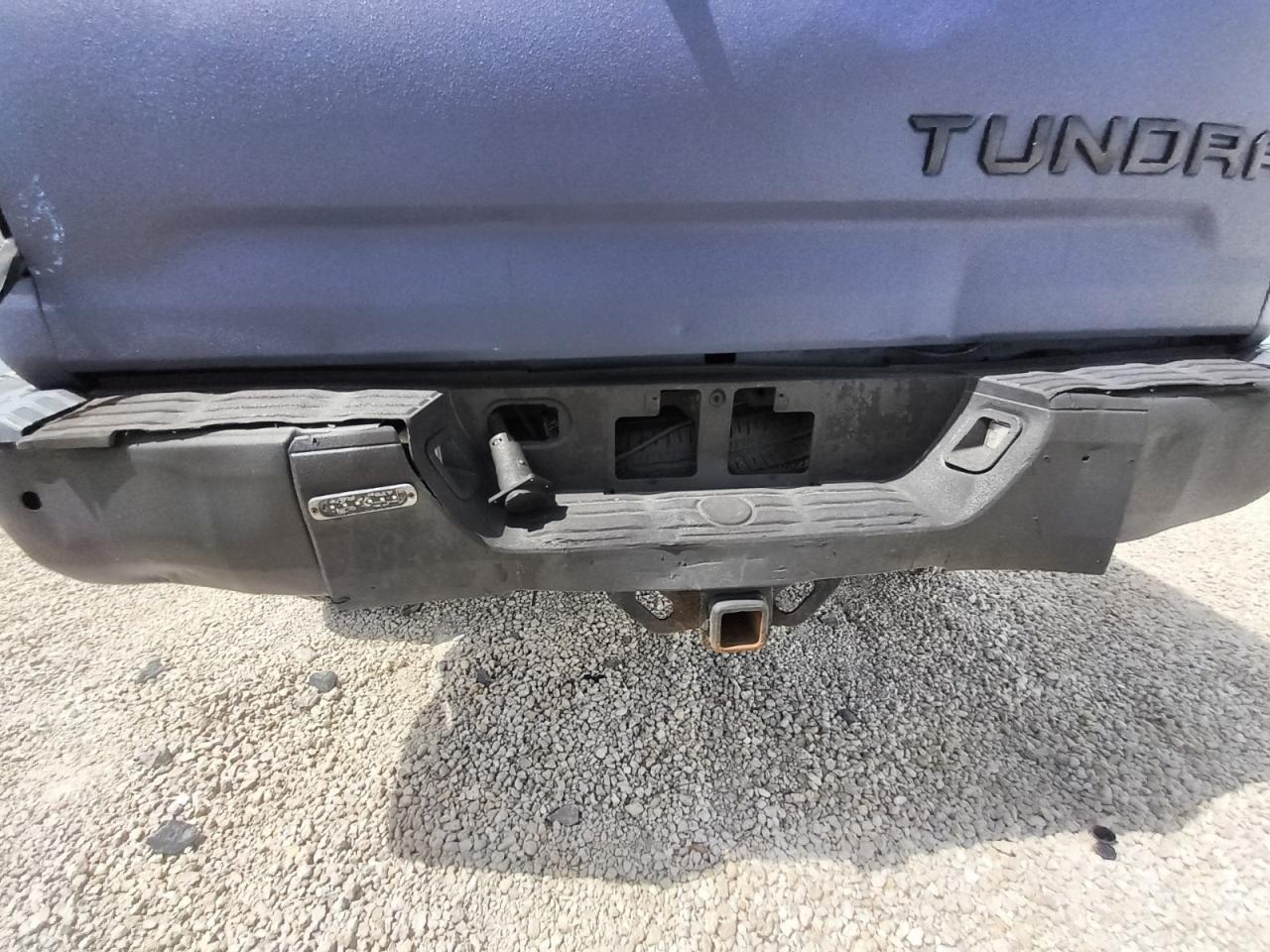2014 Toyota Tundra Crewmax Sr5 Blue vin: 5TFEY5F11EX148961 Damage: Rear Bumper, Broken, Replacement Required