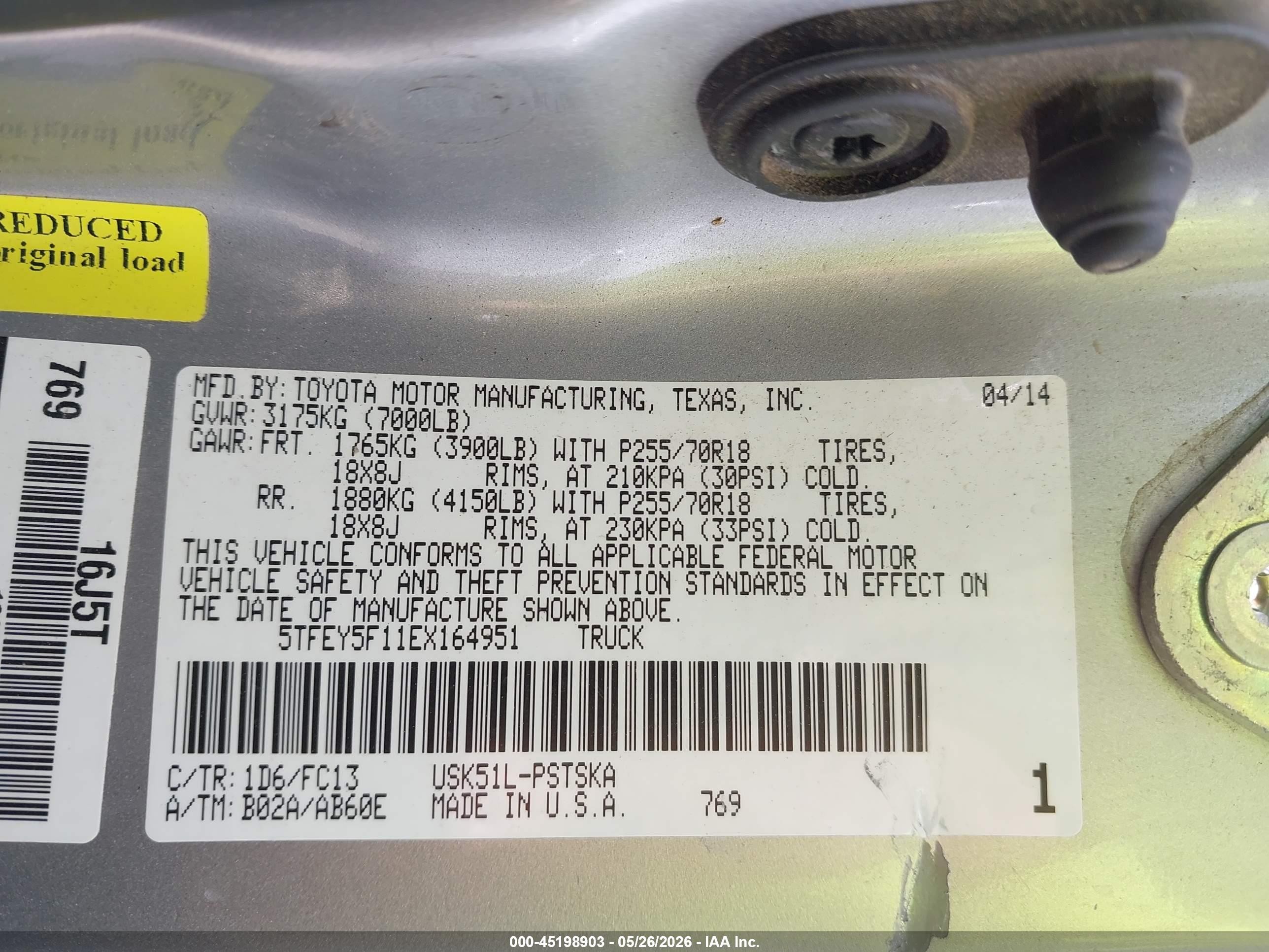 2014 Toyota Tundra Sr5 5.7l V8 Silver vin: 5TFEY5F11EX164951