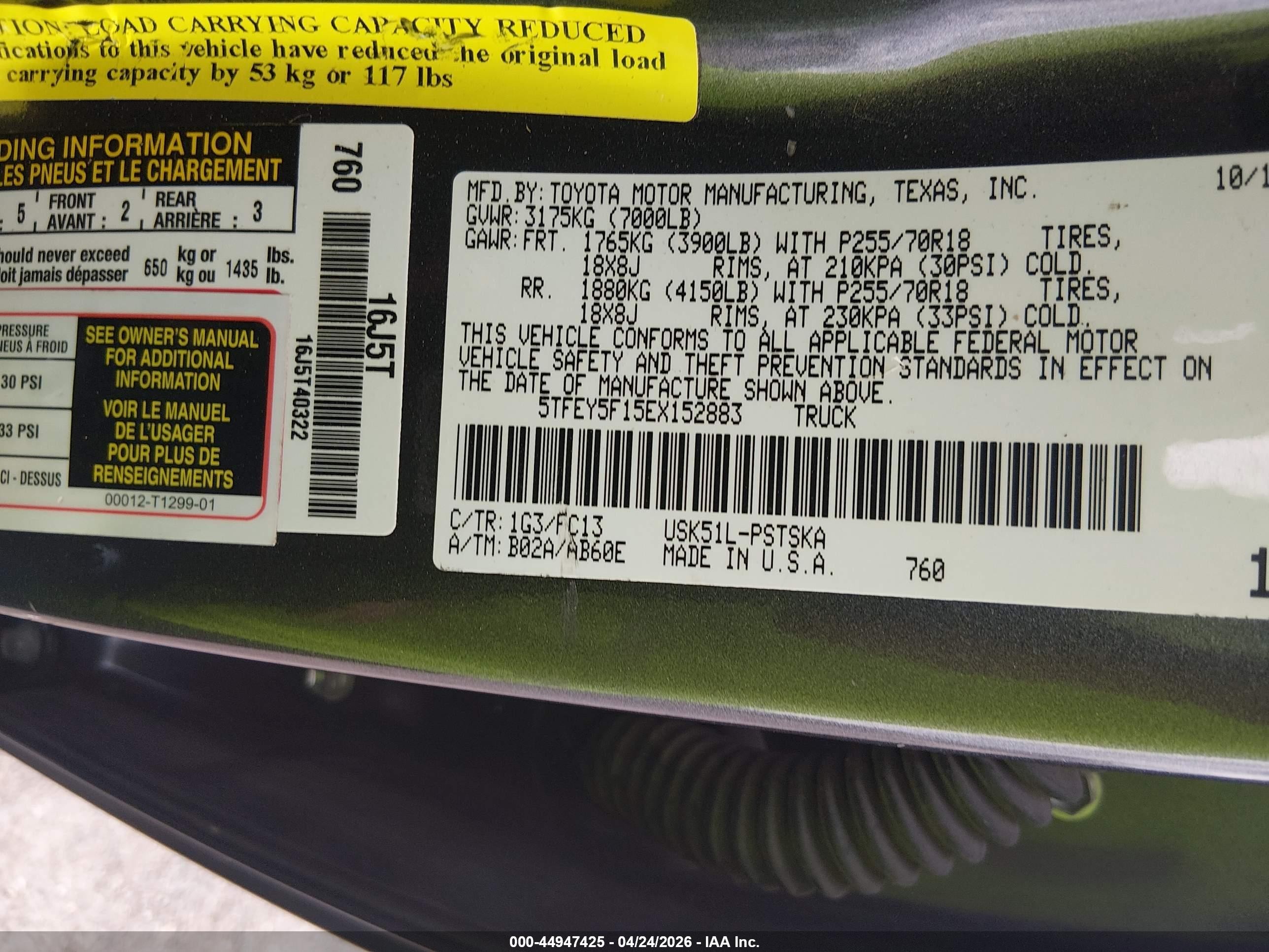 2014 Toyota Tundra Sr5 5.7l V8 Gray vin: 5TFEY5F15EX152883