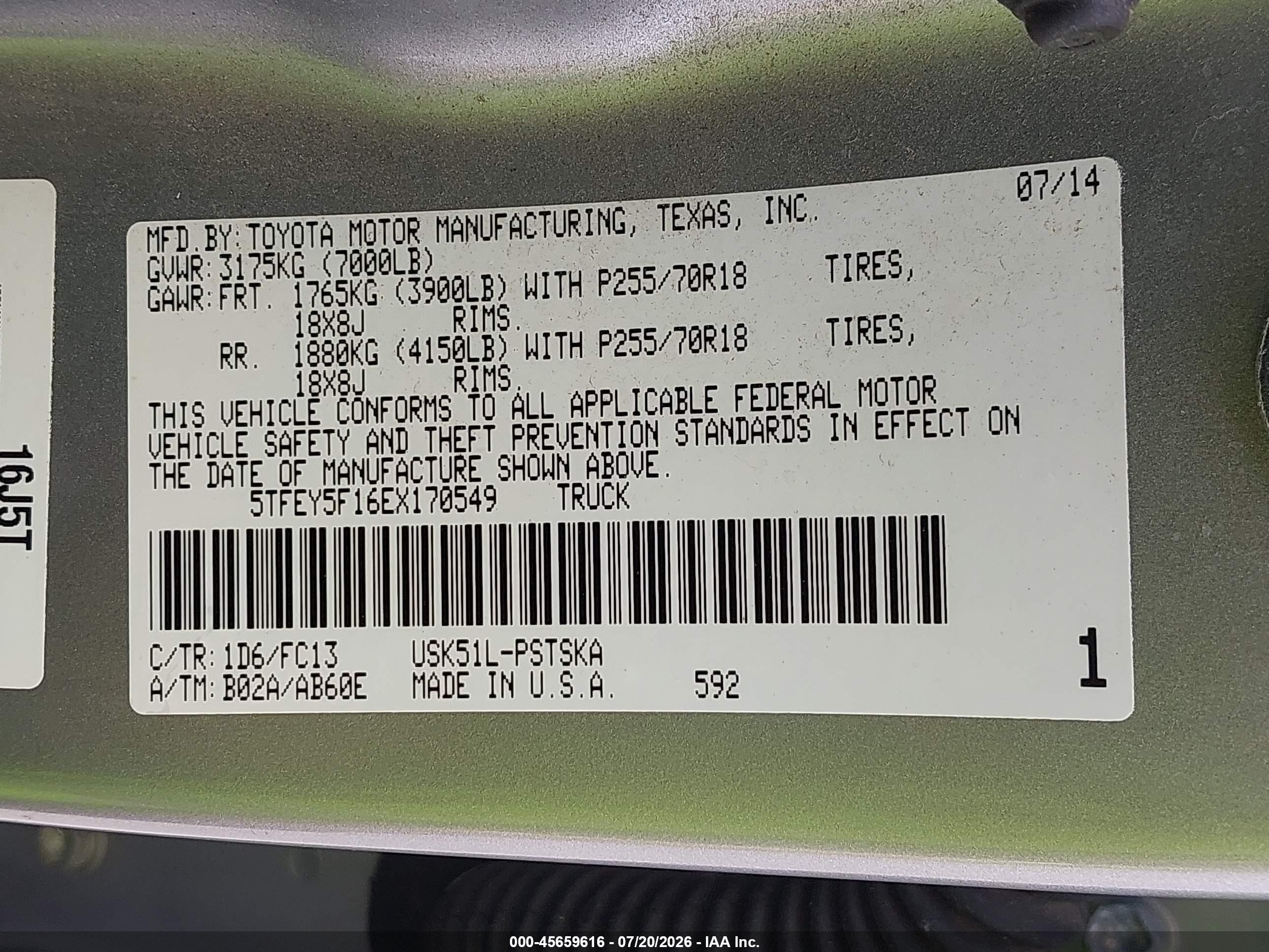 2014 Toyota Tundra Sr5 5.7l V8 Silver vin: 5TFEY5F16EX170549