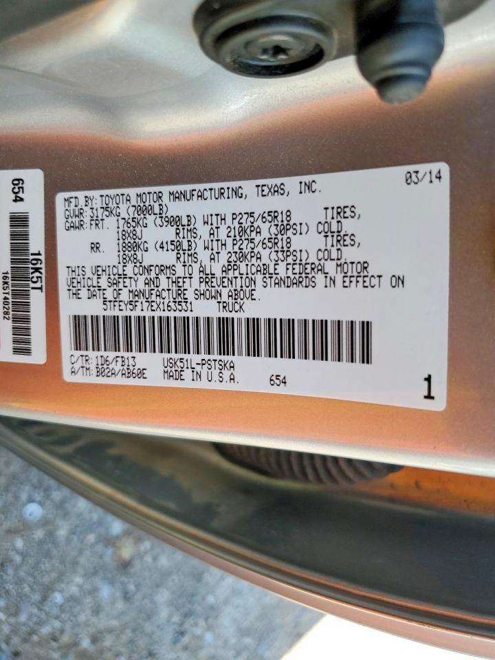 2014 Toyota Tundra Crewmax Sr5 Silver vin: 5TFEY5F17EX163531