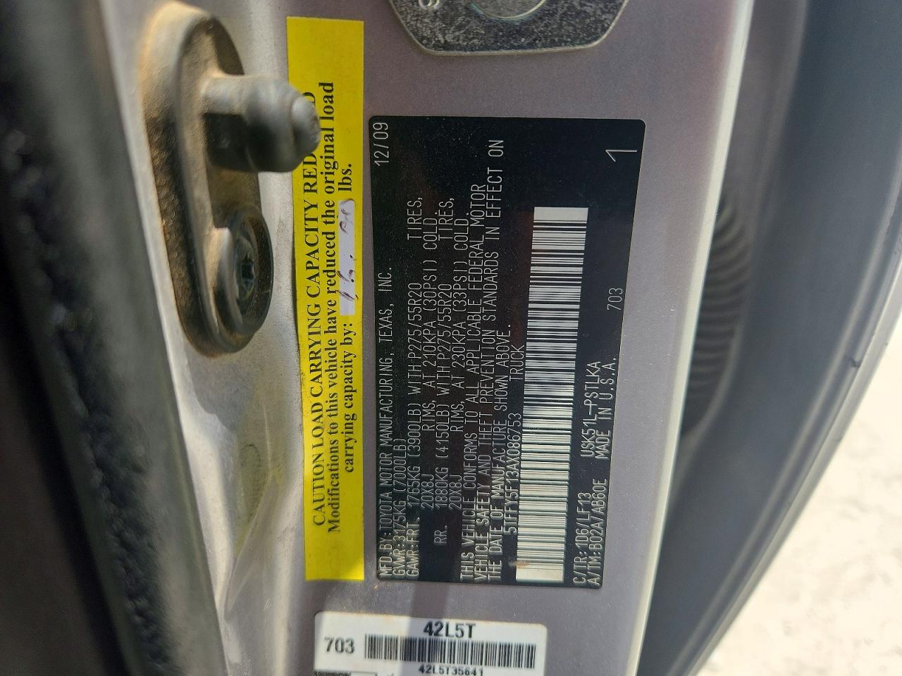 2010 Toyota Tundra Crewmax Limited Silver vin: 5TFFY5F13AX086753