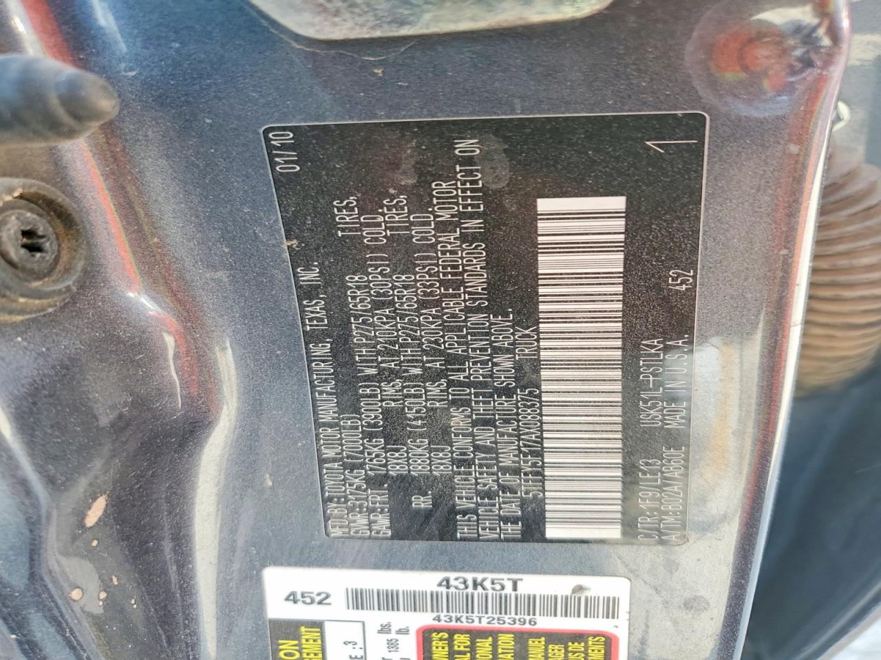 2010 Toyota Tundra Crewmax Limited Blue vin: 5TFFY5F17AX088375