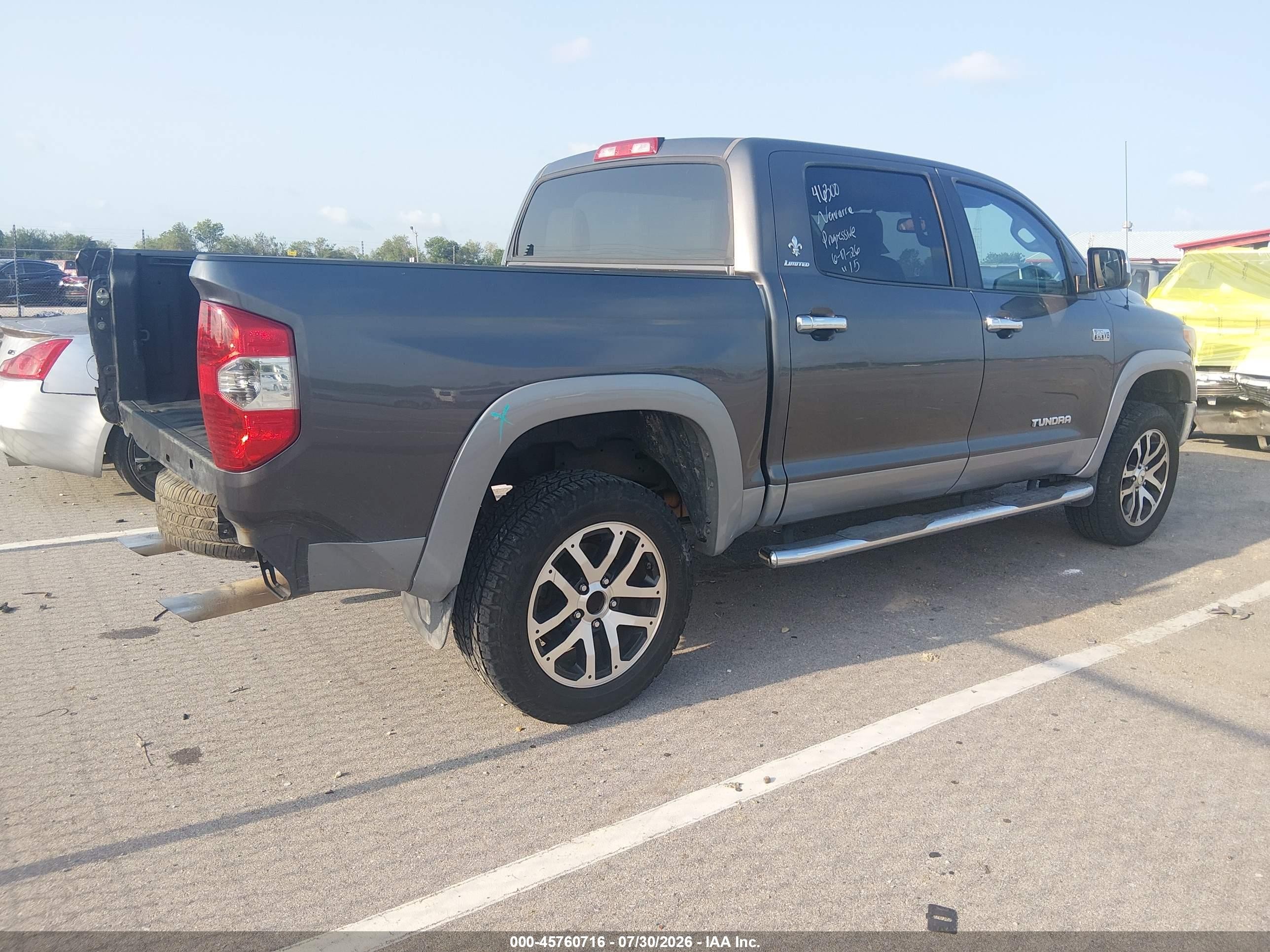 2015 Toyota Tundra Limited 5.7l V8 Gray vin: 5TFFY5F17FX175667