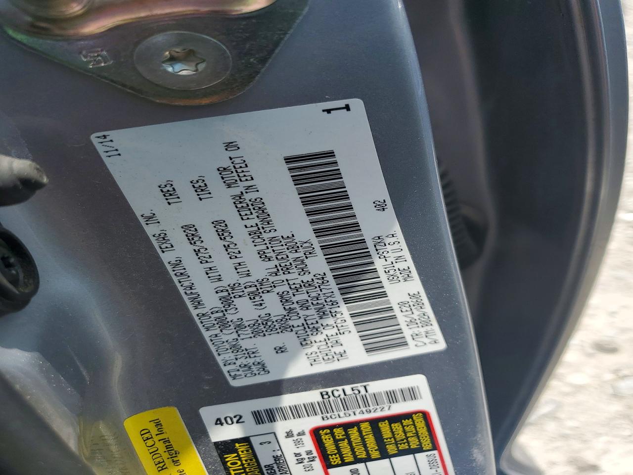 2015 Toyota Tundra Platinum Silver vin: 5TFGY5F16FX177642