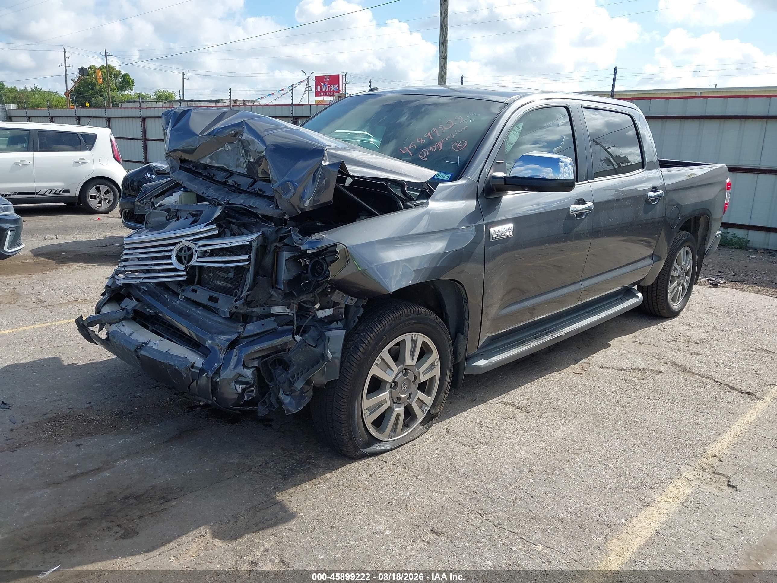 2014 Toyota Tundra Platinum 5.7l V8 Gray vin: 5TFGY5F17EX149802