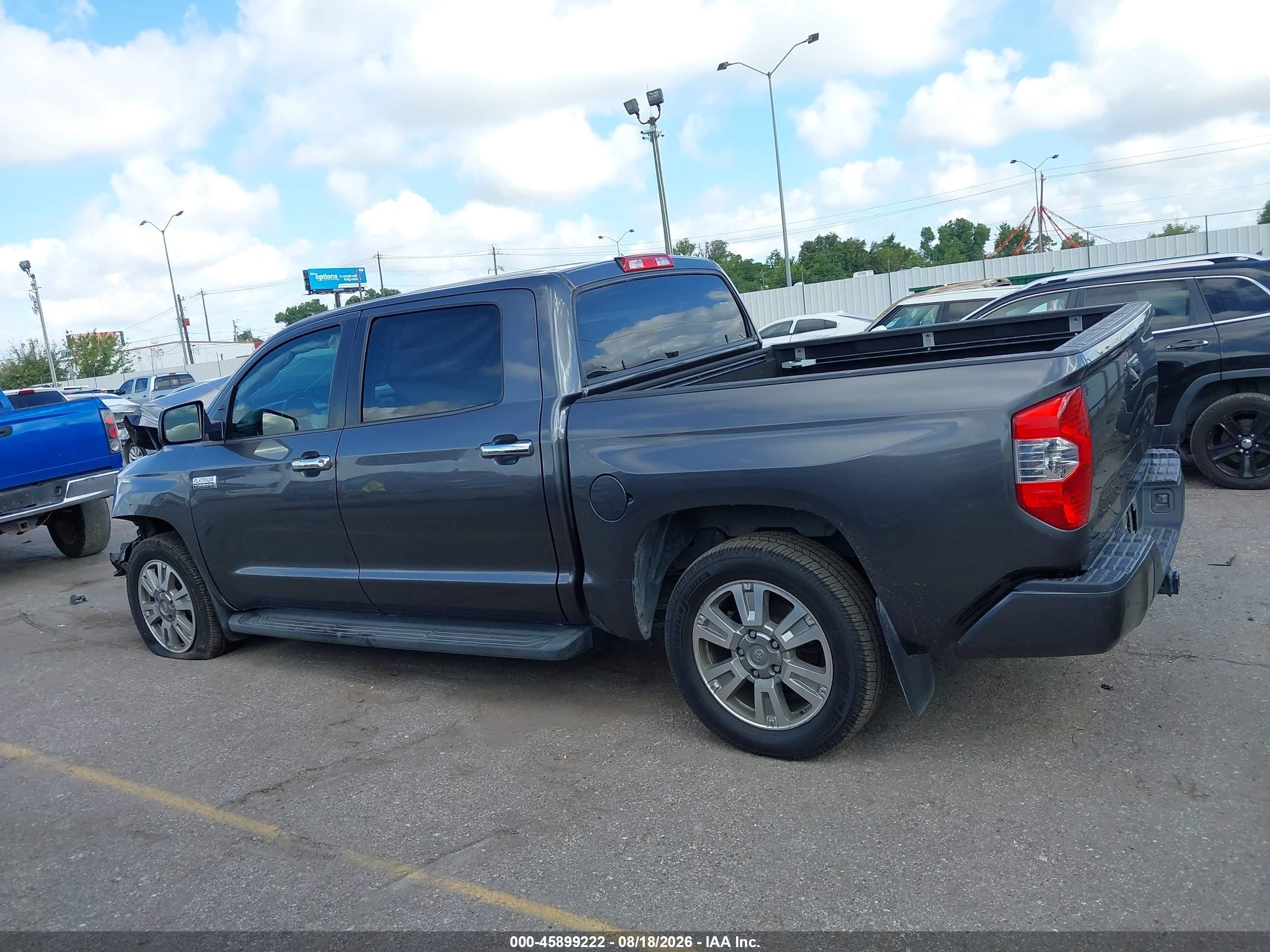 2014 Toyota Tundra Platinum 5.7l V8 Gray vin: 5TFGY5F17EX149802