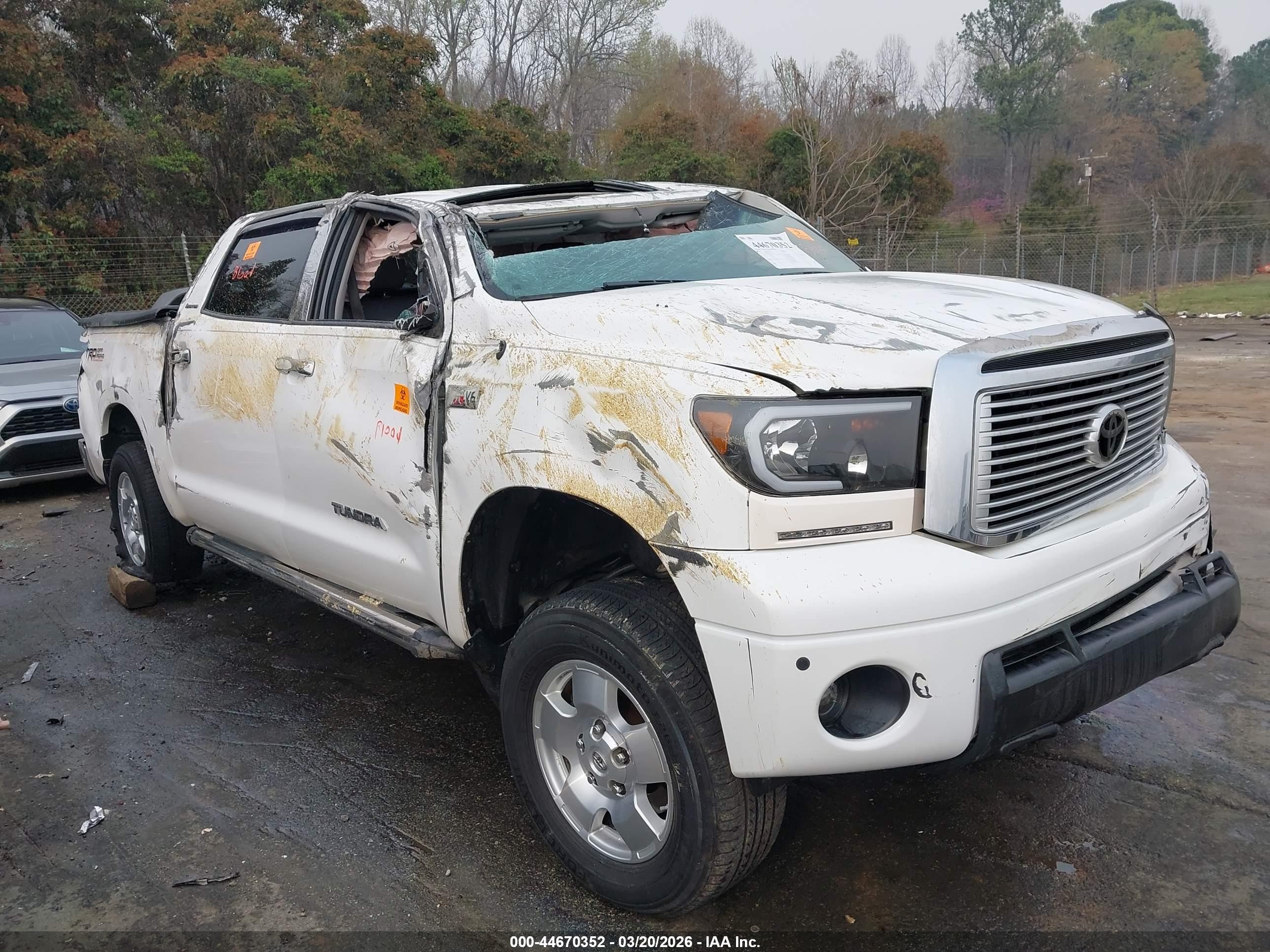 2012 Toyota Tundra Limited 5.7l V8 White vin: 5TFHW5F14CX243336