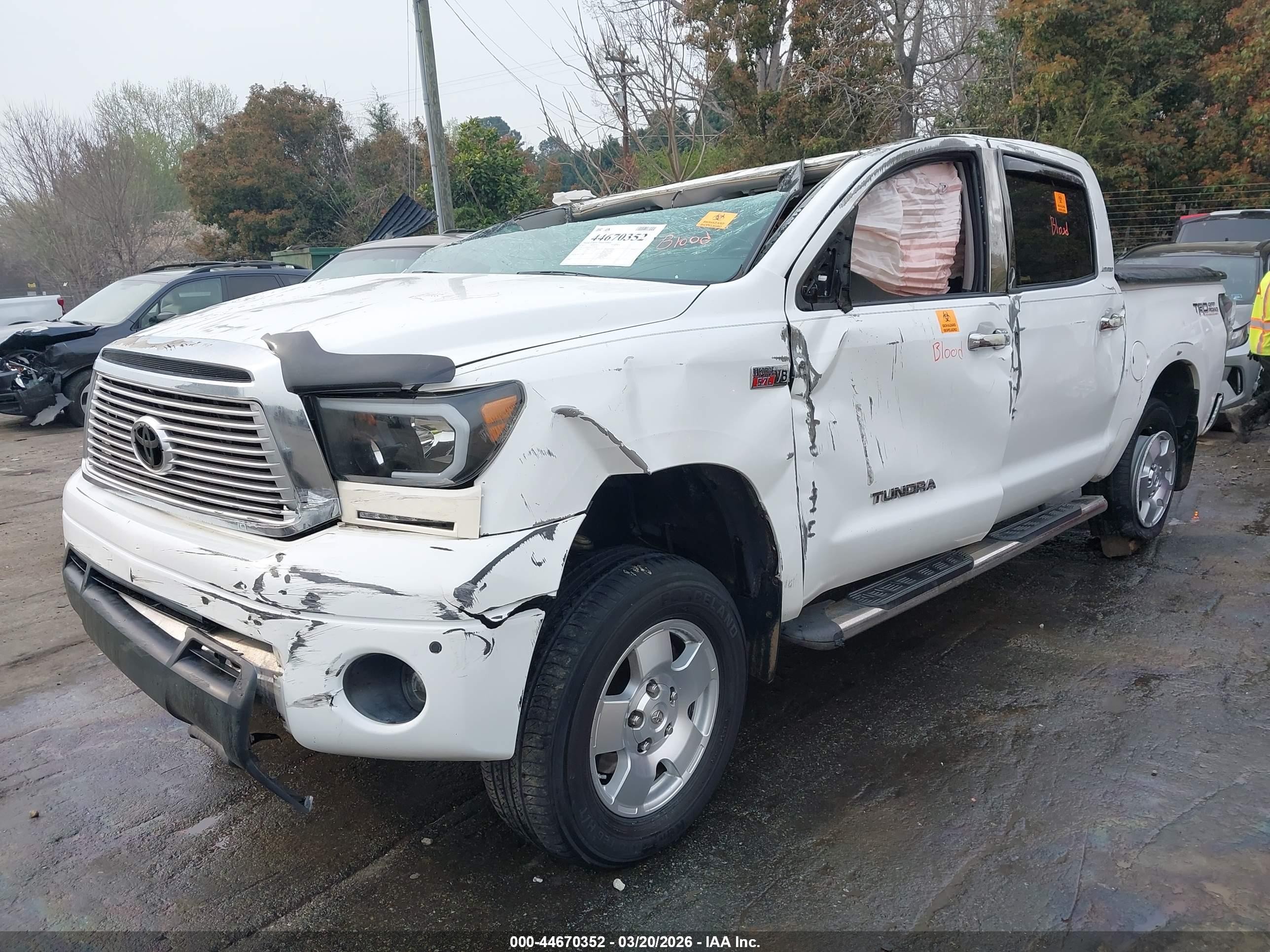 2012 Toyota Tundra Limited 5.7l V8 White vin: 5TFHW5F14CX243336