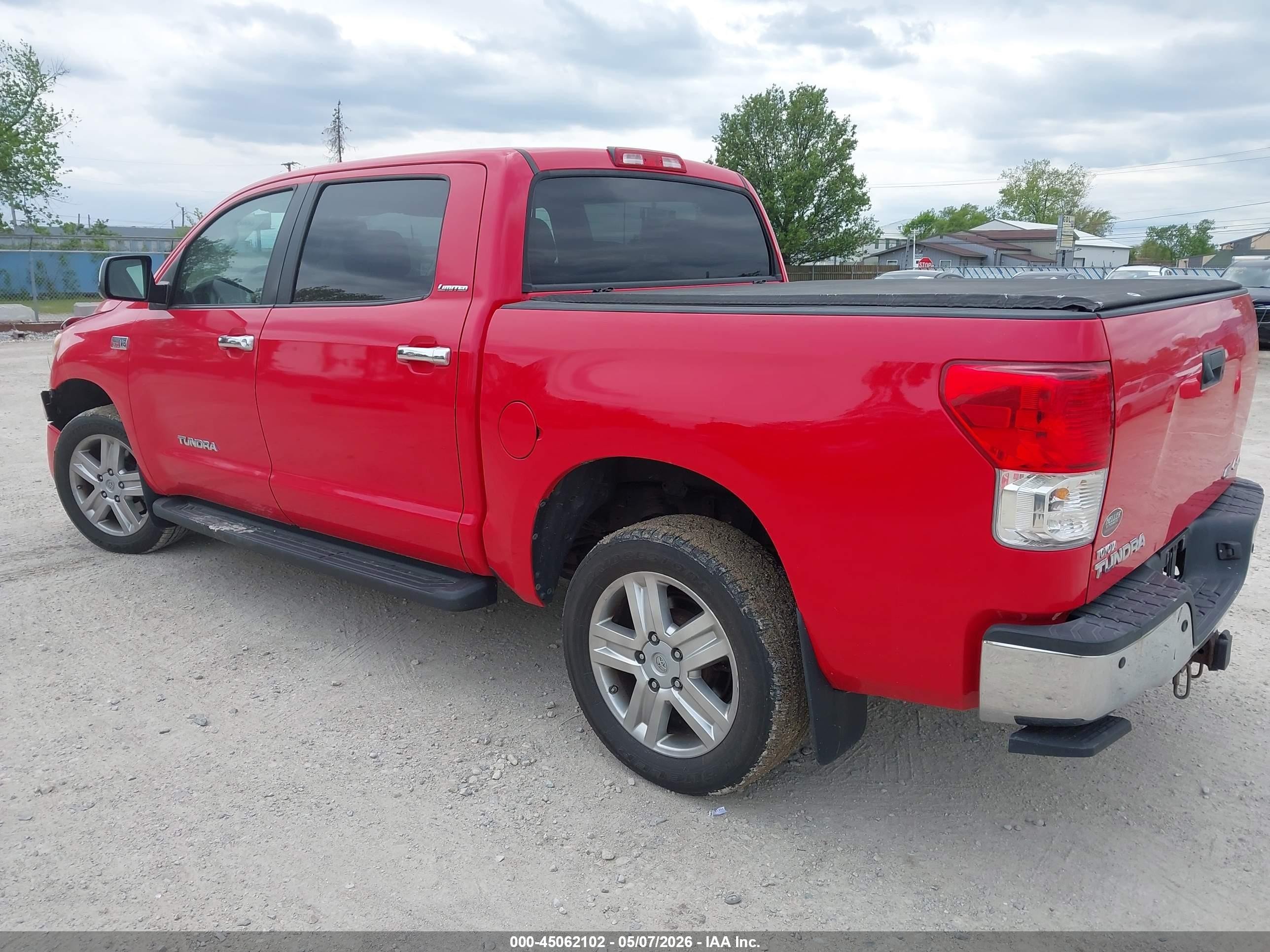 2010 Toyota Tundra Limited 5.7l V8 Red vin: 5TFHW5F15AX157935