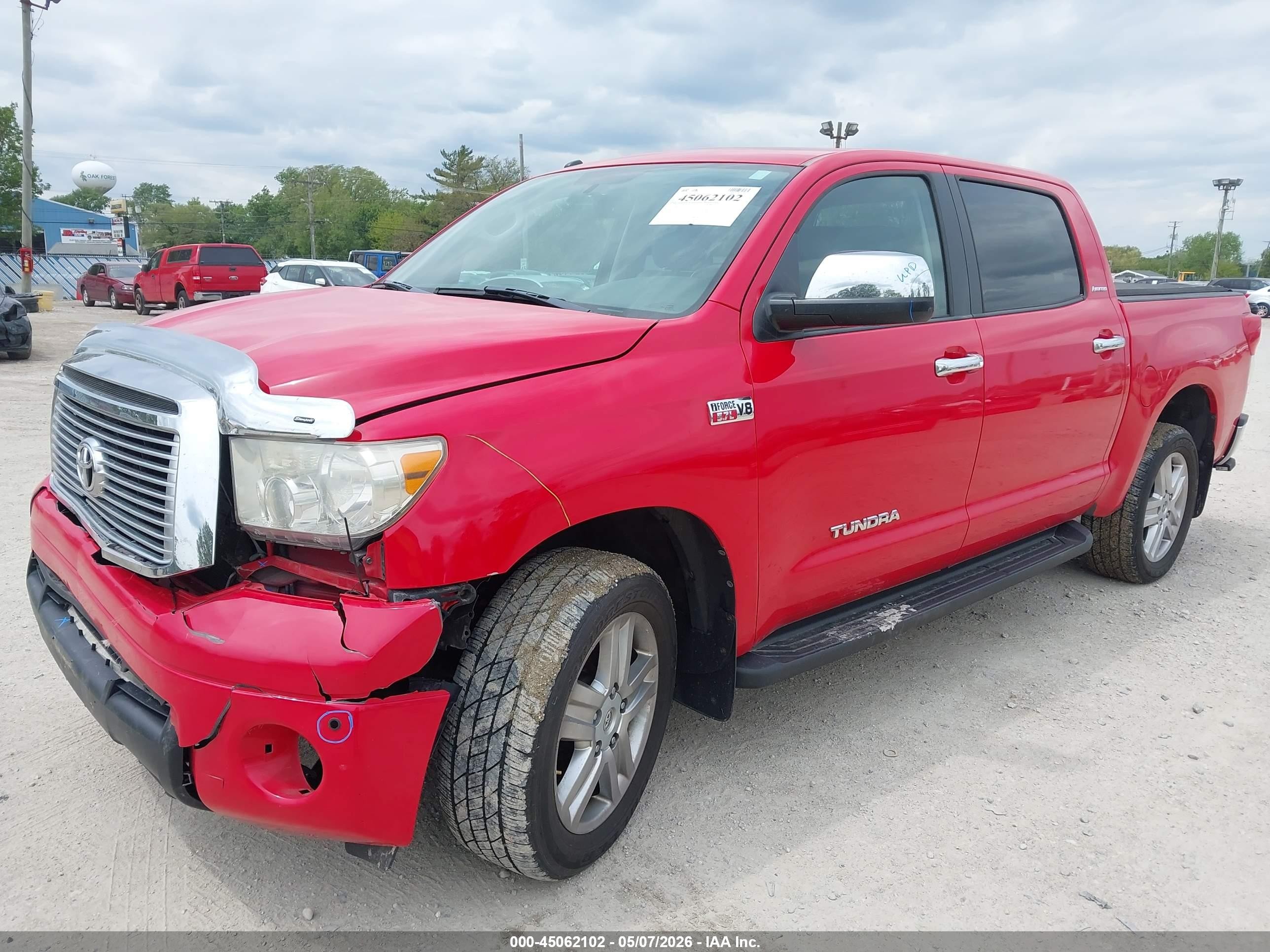 2010 Toyota Tundra Limited 5.7l V8 Red vin: 5TFHW5F15AX157935