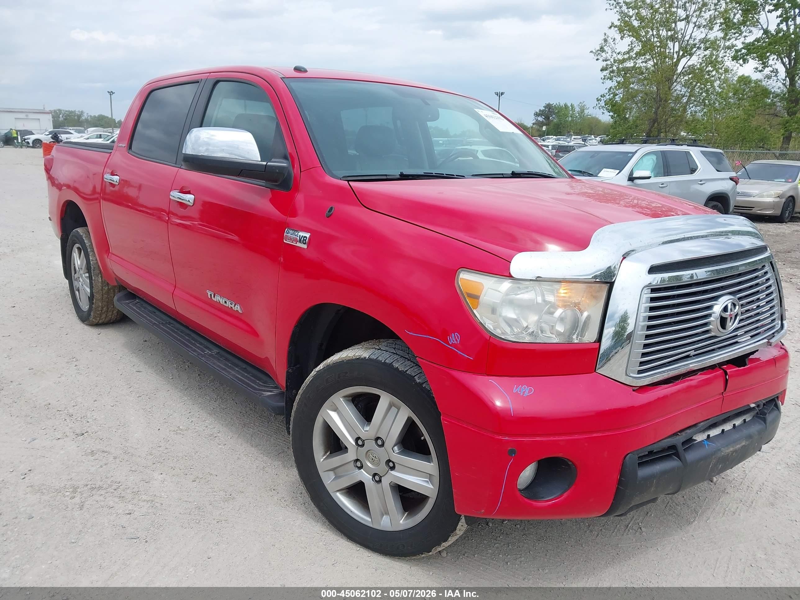2010 Toyota Tundra Limited 5.7l V8 Red vin: 5TFHW5F15AX157935