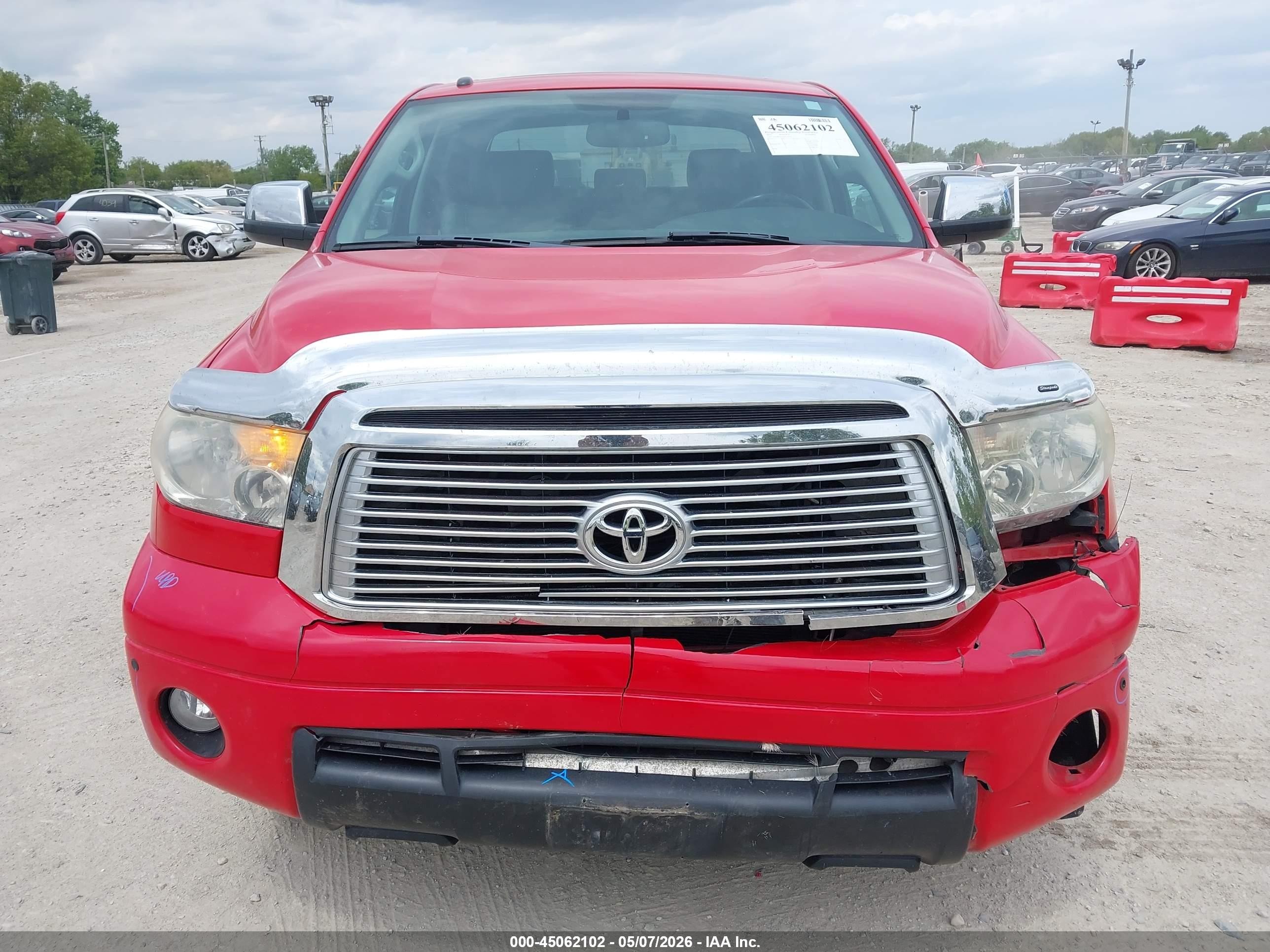 2010 Toyota Tundra Limited 5.7l V8 Red vin: 5TFHW5F15AX157935
