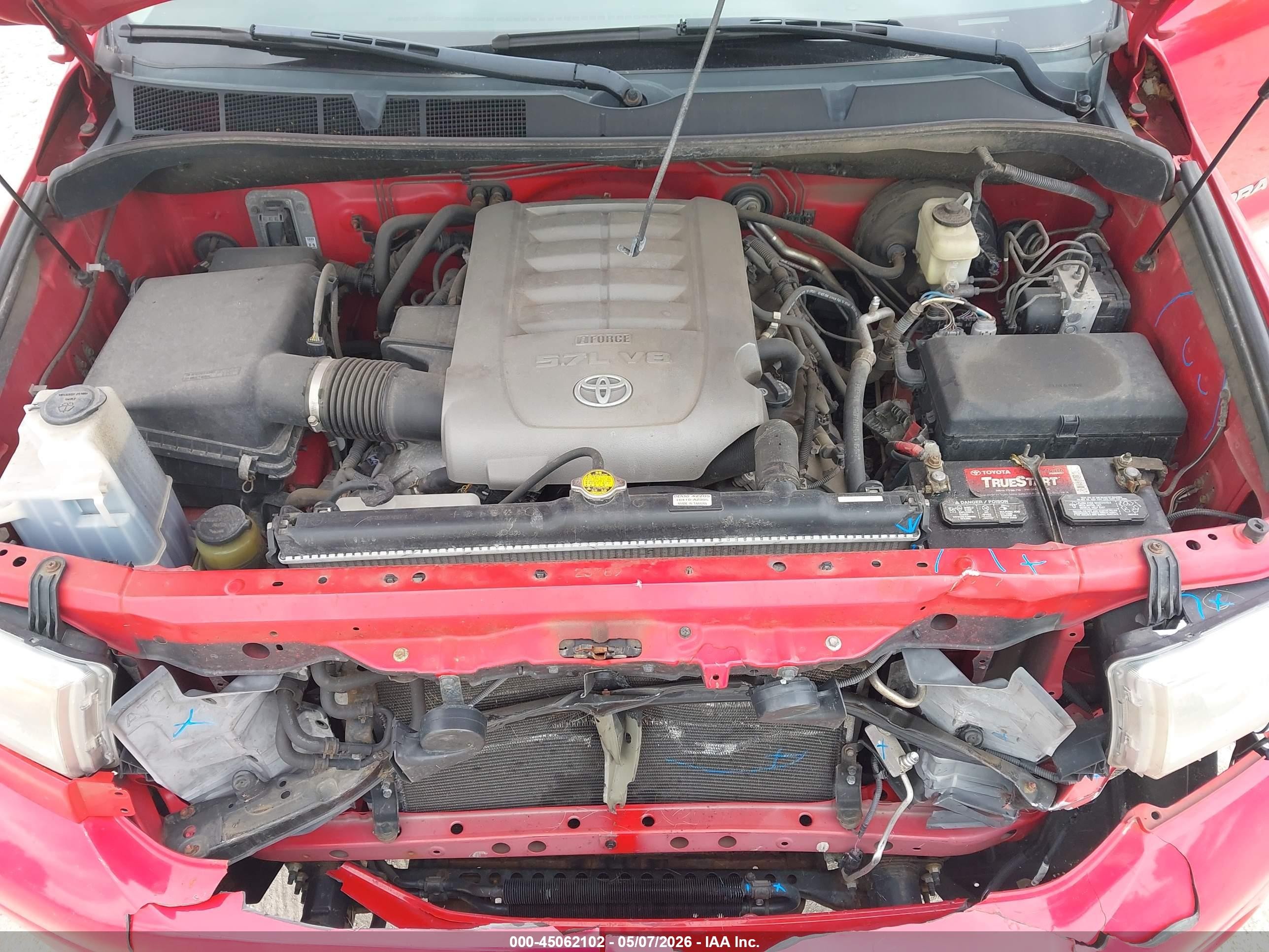 2010 Toyota Tundra Limited 5.7l V8 Red vin: 5TFHW5F15AX157935