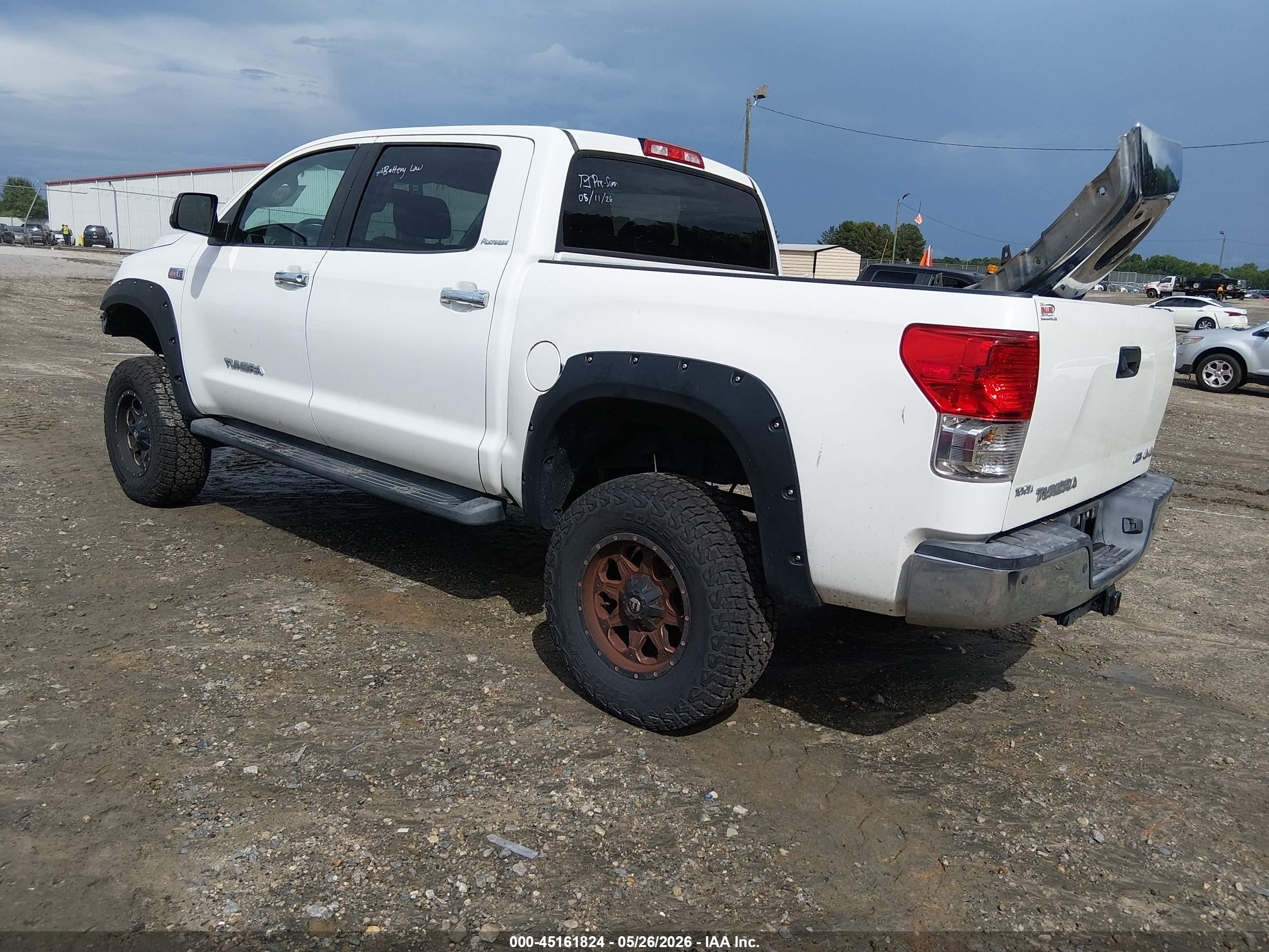 2013 Toyota Tundra Platinum 5.7l V8 White vin: 5TFHW5F16DX307832