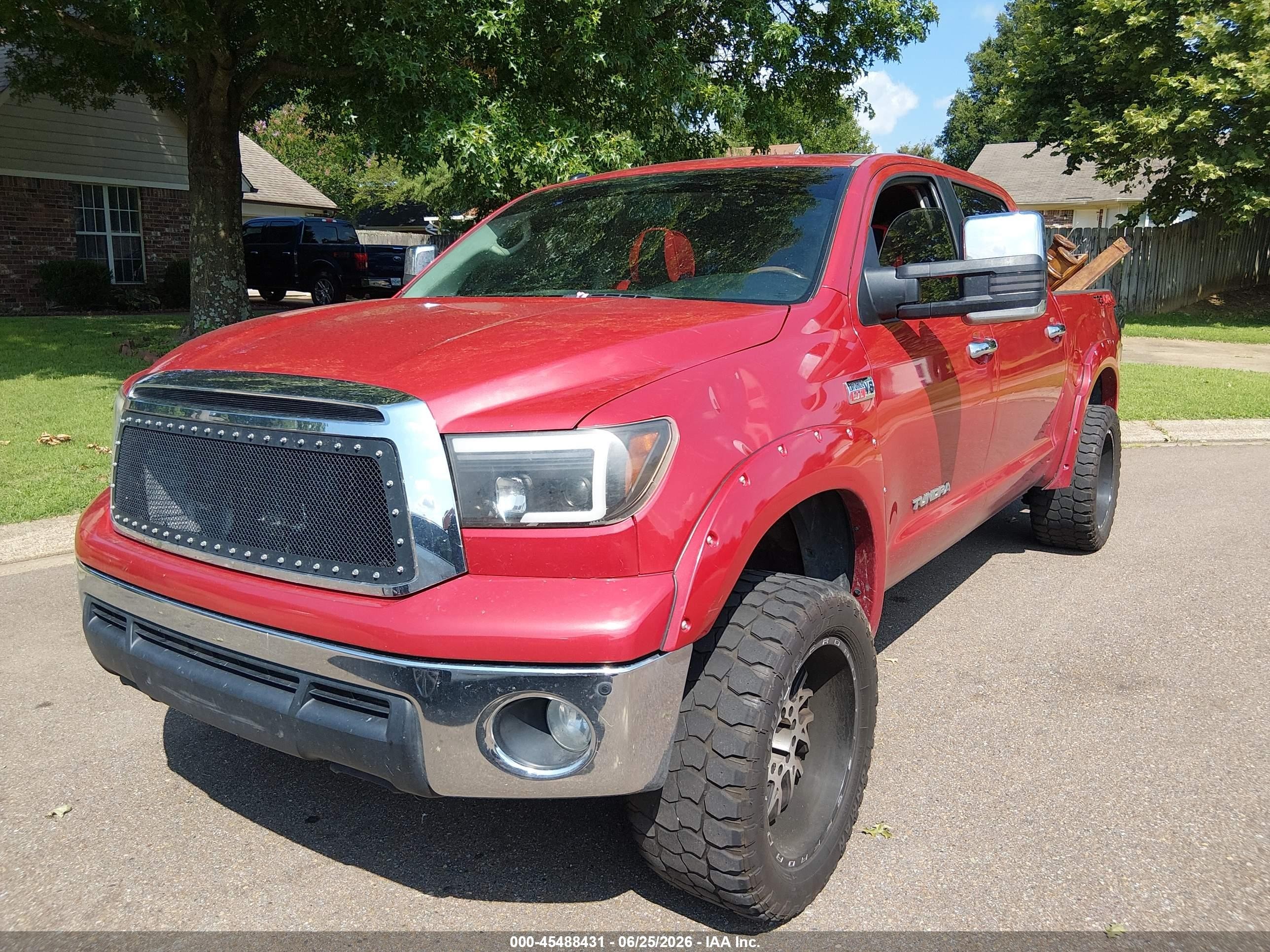 2012 Toyota Tundra Limited 5.7l V8 Red vin: 5TFHW5F1XCX219851