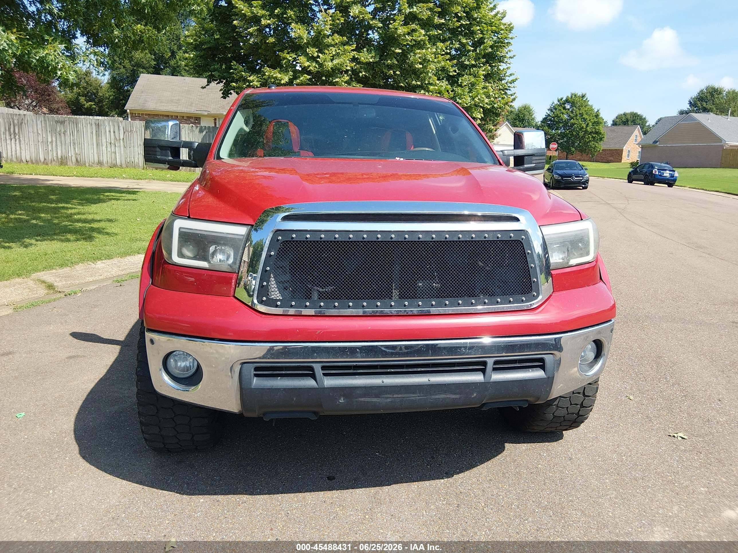 2012 Toyota Tundra Limited 5.7l V8 Red vin: 5TFHW5F1XCX219851