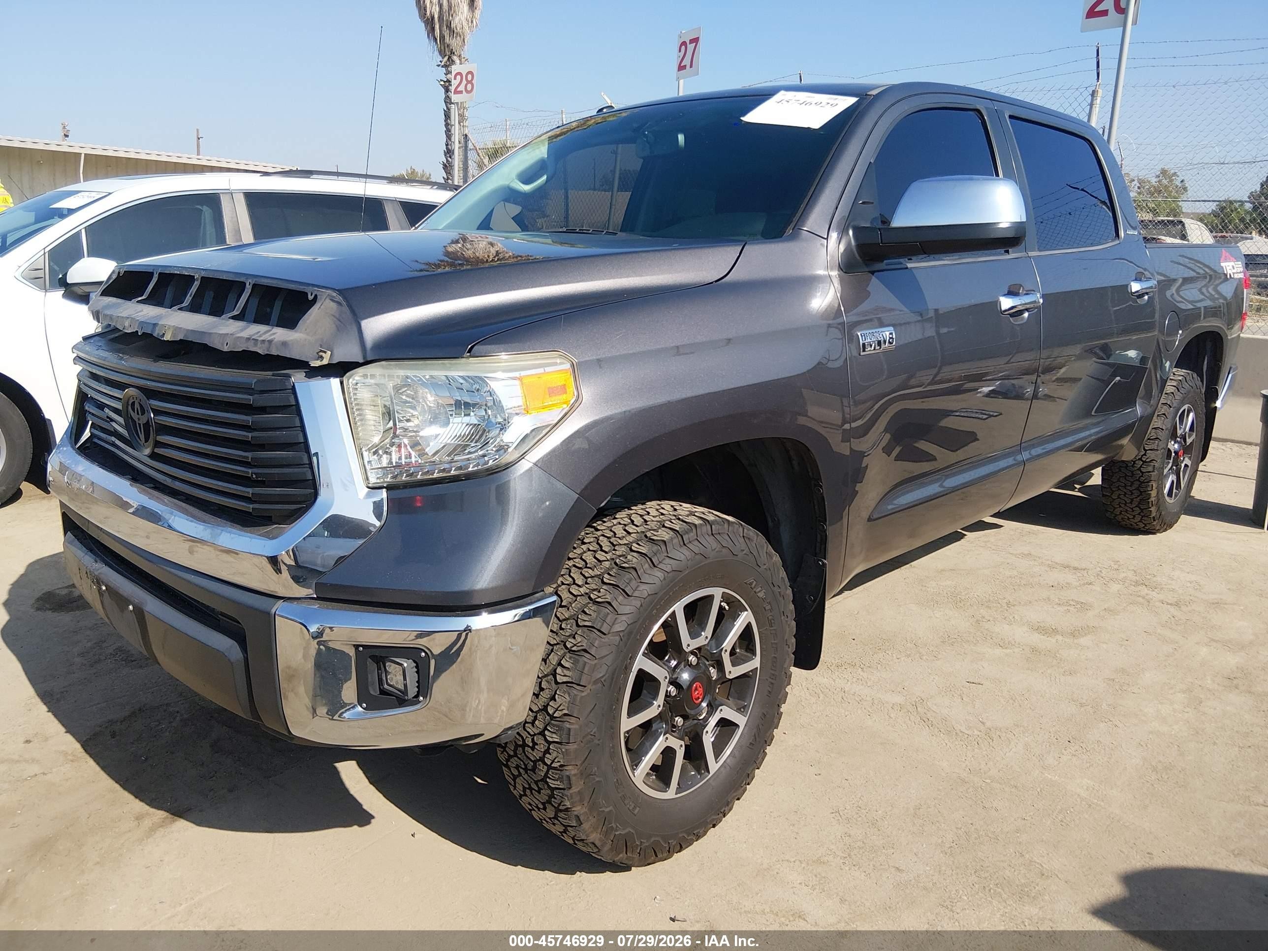2014 Toyota Tundra Limited 5.7l V8 Серый vin: 5TFHY5F10EX406691