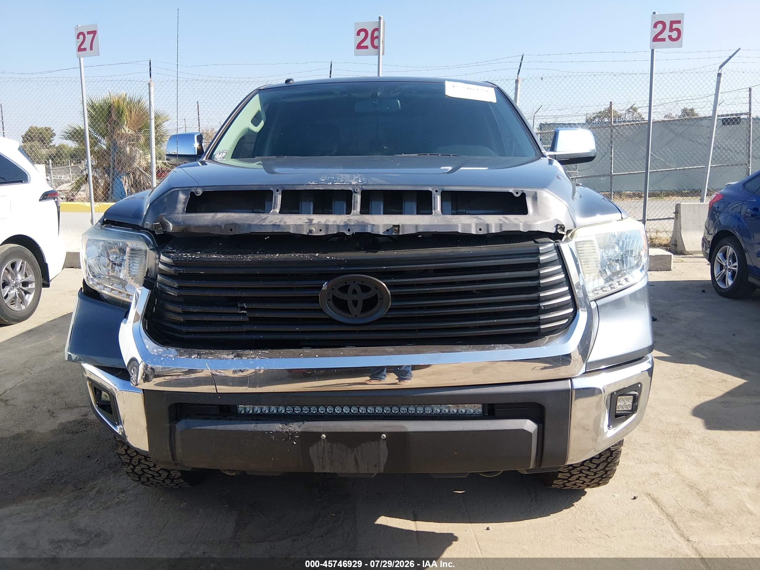 2014 Toyota Tundra Limited 5.7l V8 Серый vin: 5TFHY5F10EX406691