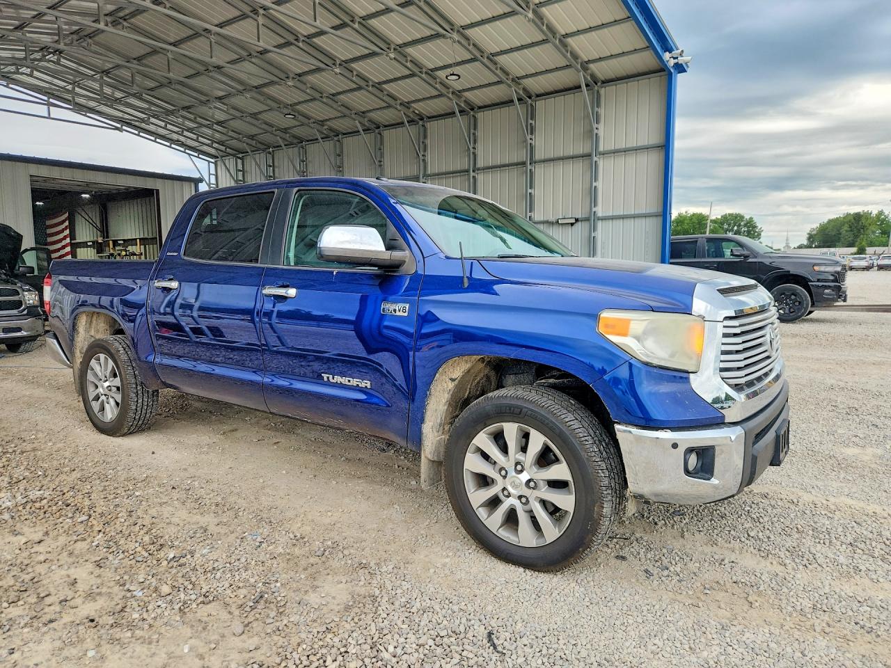 2014 Toyota Tundra Crewmax Limited Blue vin: 5TFHY5F10EX407033
