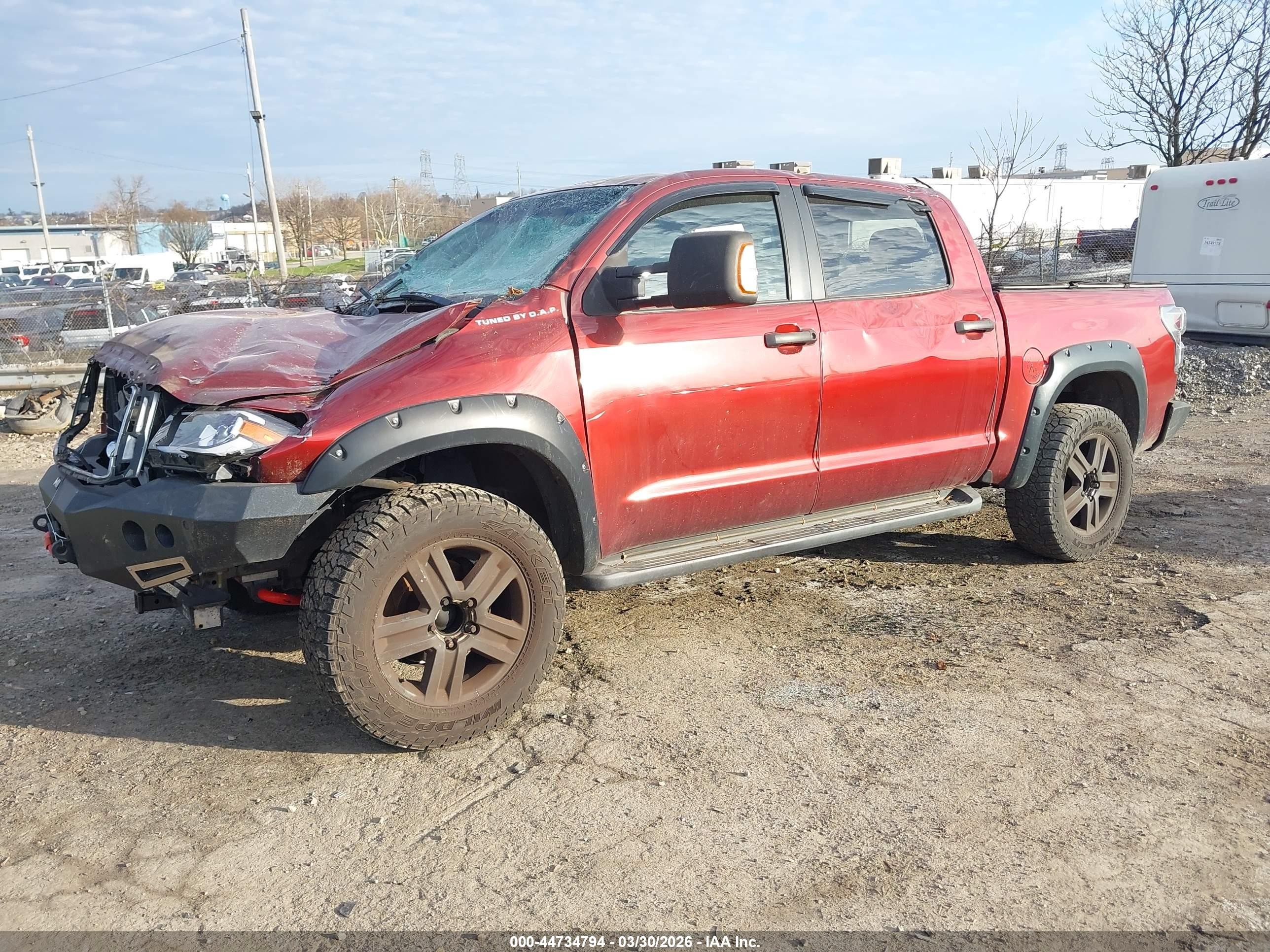 2010 Toyota Tundra Limited 5.7l V8 Burgundy vin: 5TFHY5F13AX097437