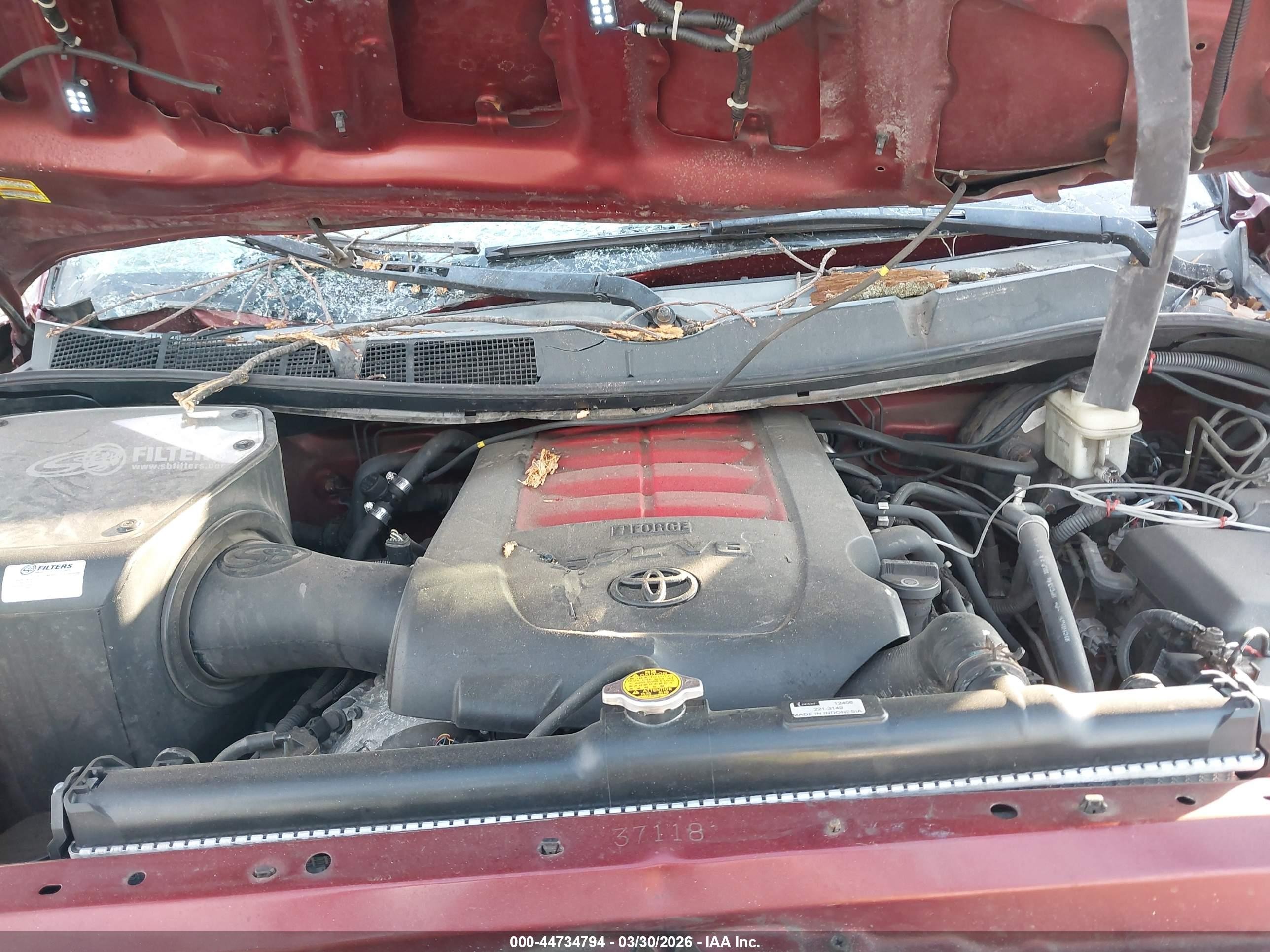 2010 Toyota Tundra Limited 5.7l V8 Burgundy vin: 5TFHY5F13AX097437