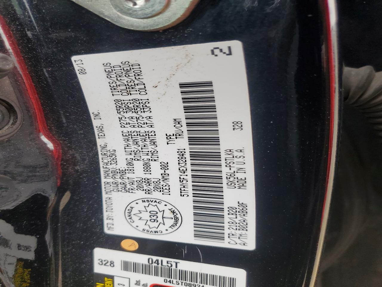 2014 Toyota Tundra Crewmax Limited Черный vin: 5TFHY5F14EX328481