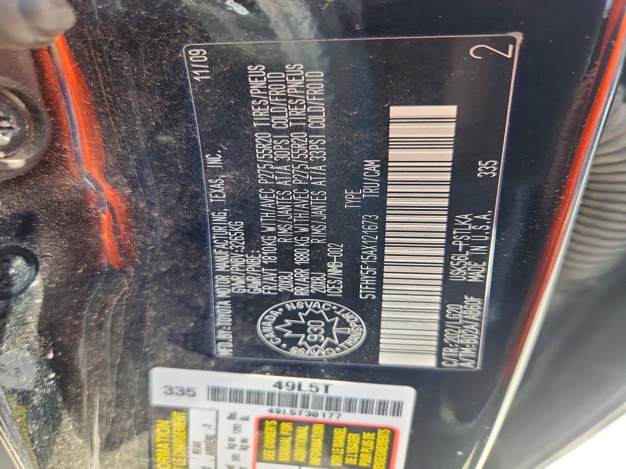 2010 Toyota Tundra Crewmax Limited Black vin: 5TFHY5F15AX121673