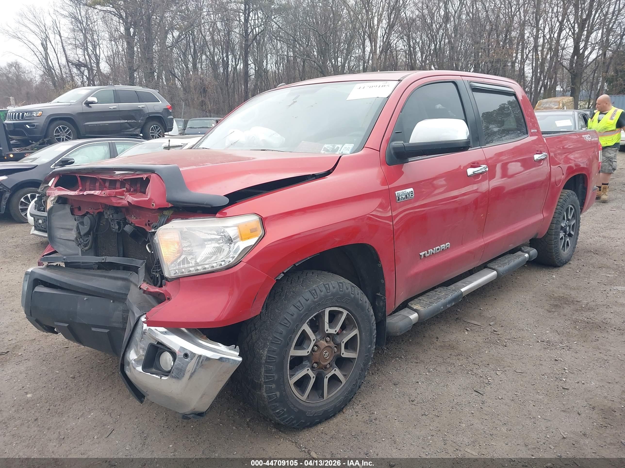 2015 Toyota Tundra Limited 5.7l V8 Maroon vin: 5TFHY5F15FX437906
