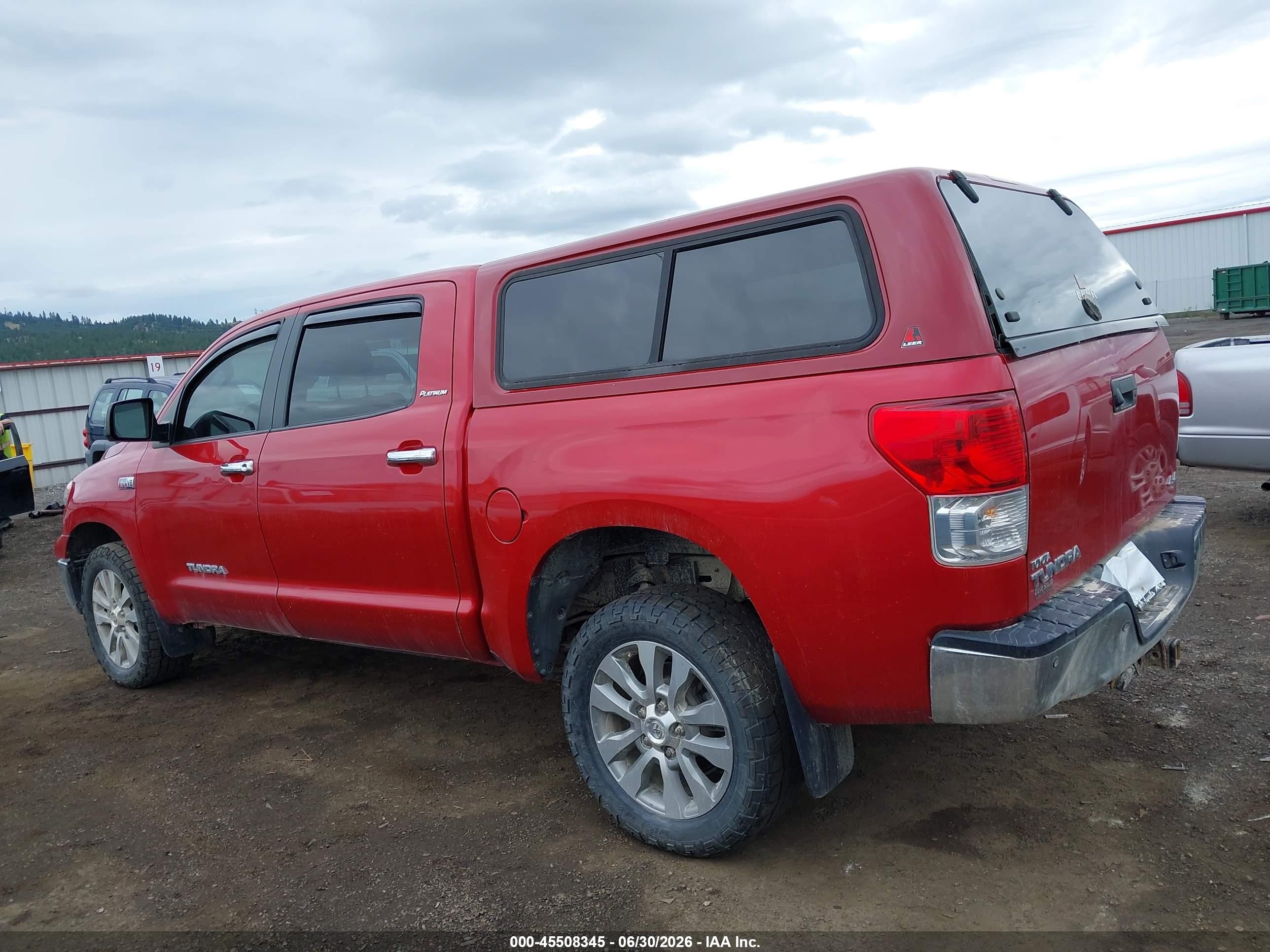 2012 Toyota Tundra Limited 5.7l V8 Red vin: 5TFHY5F16CX252839