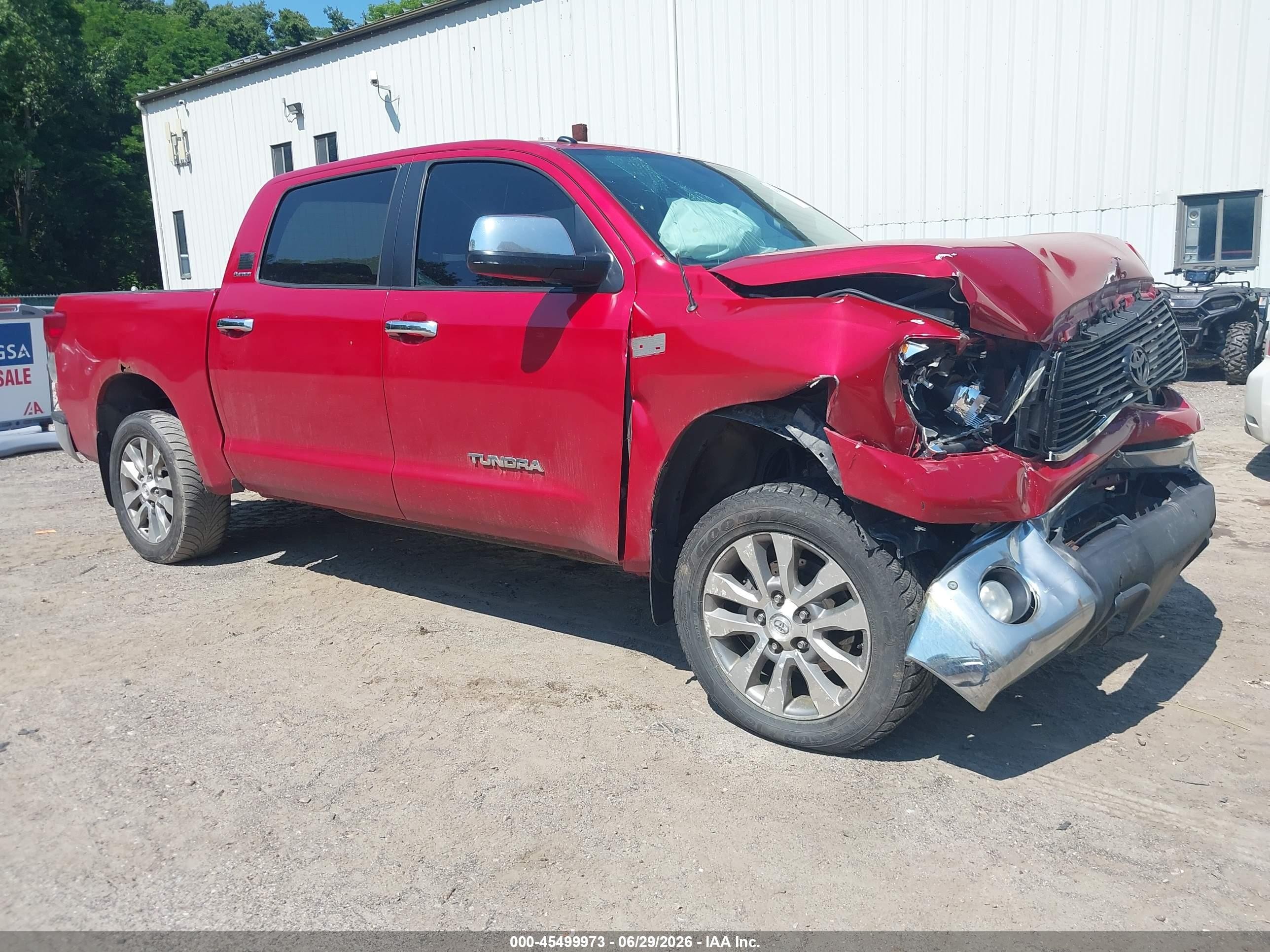 2011 Toyota Tundra Limited 5.7l V8 Red vin: 5TFHY5F1XBX201679