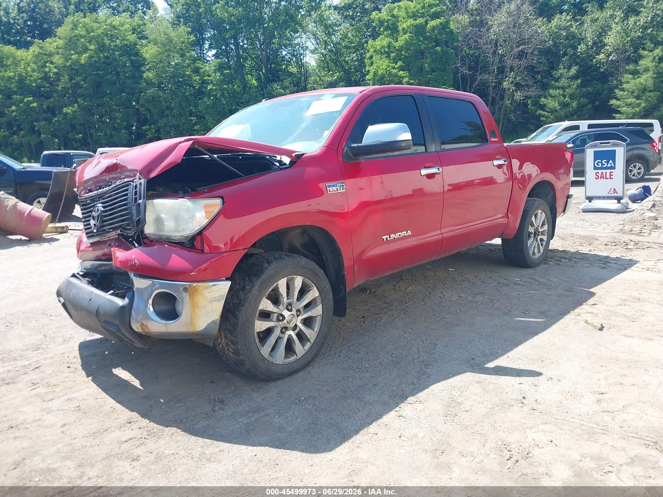 2011 Toyota Tundra Limited 5.7l V8 Red vin: 5TFHY5F1XBX201679