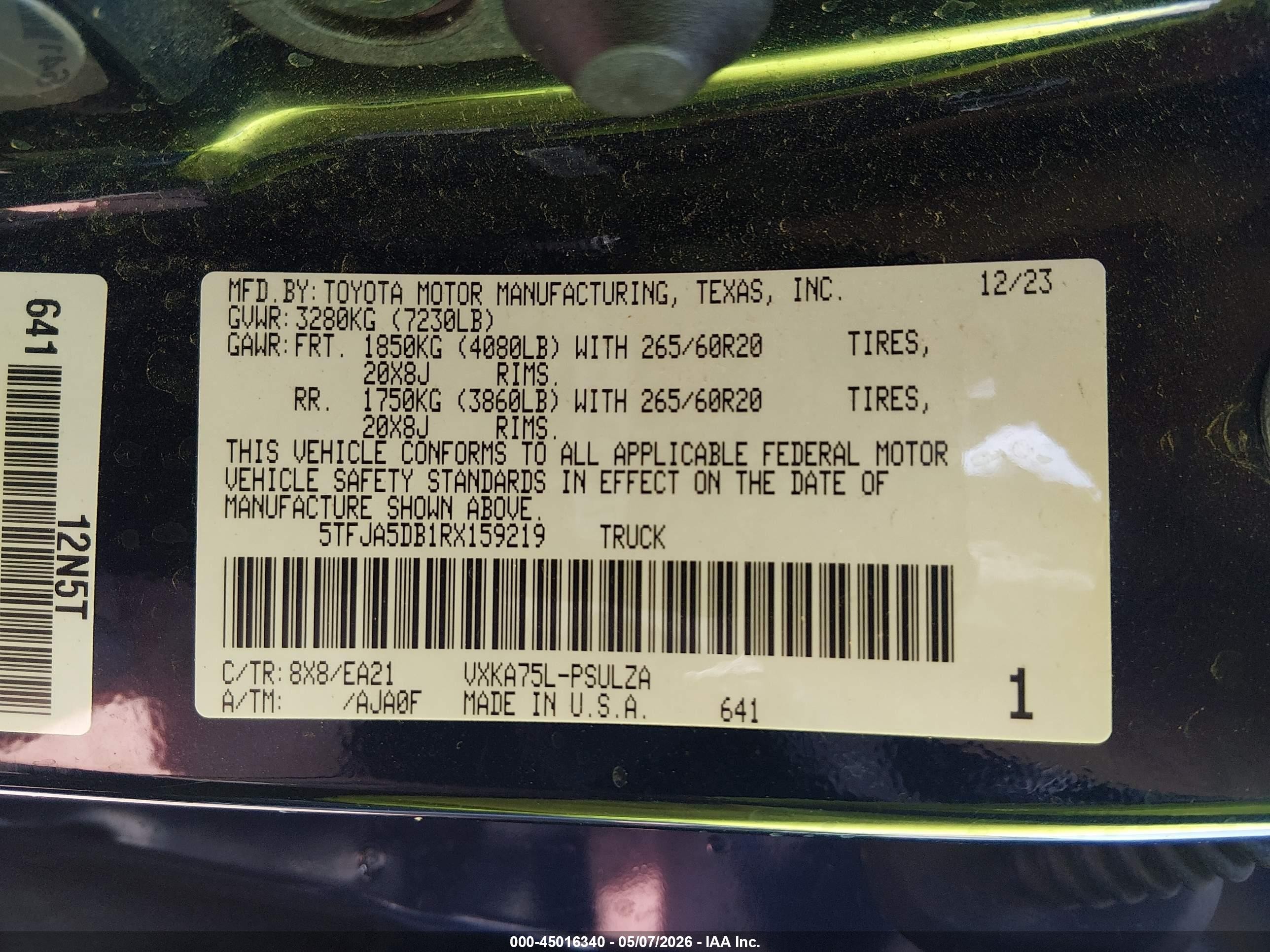 2024 Toyota Tundra Limited Dark Blue vin: 5TFJA5DB1RX159219