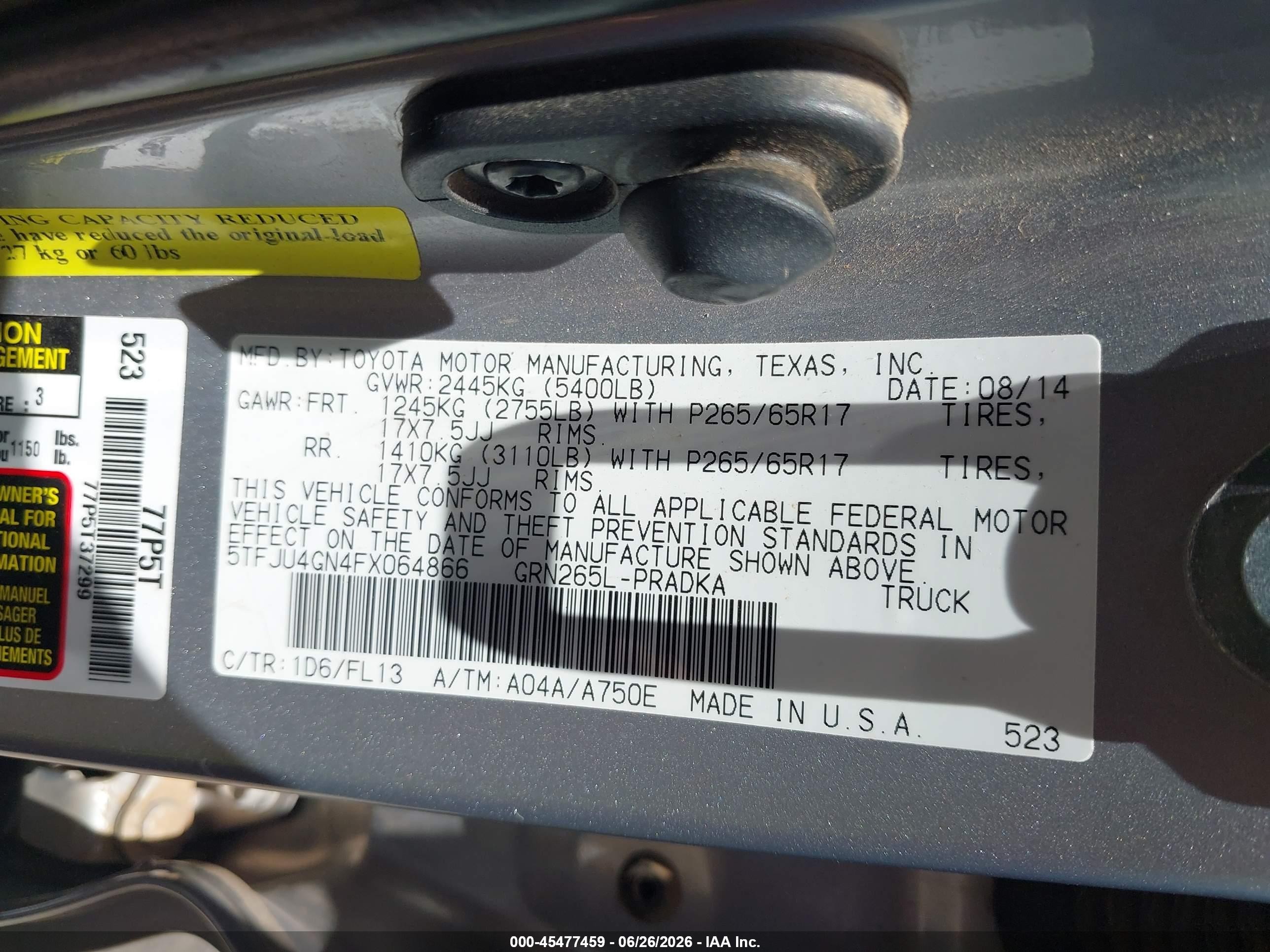 2015 Toyota Tacoma Prerunner V6 Silver vin: 5TFJU4GN4FX064866