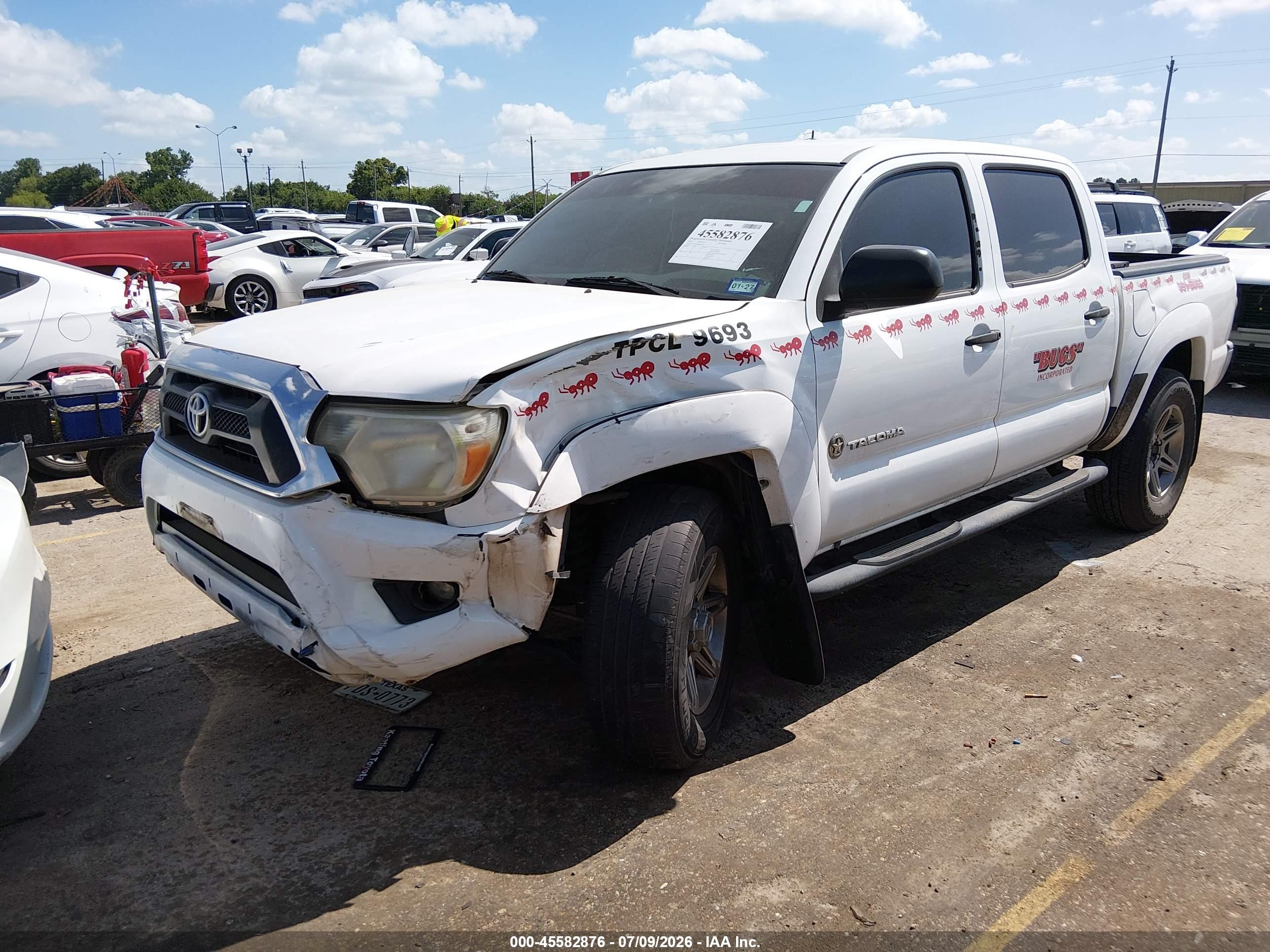 2013 Toyota Tacoma Prerunner V6 White vin: 5TFJU4GN5DX045403