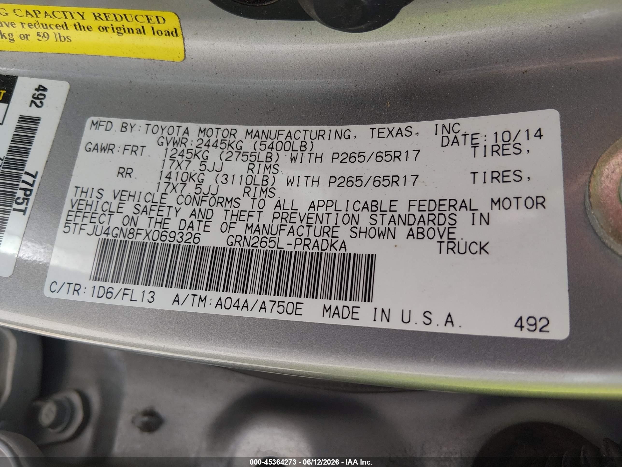 2015 Toyota Tacoma Prerunner V6 Silver vin: 5TFJU4GN8FX069326