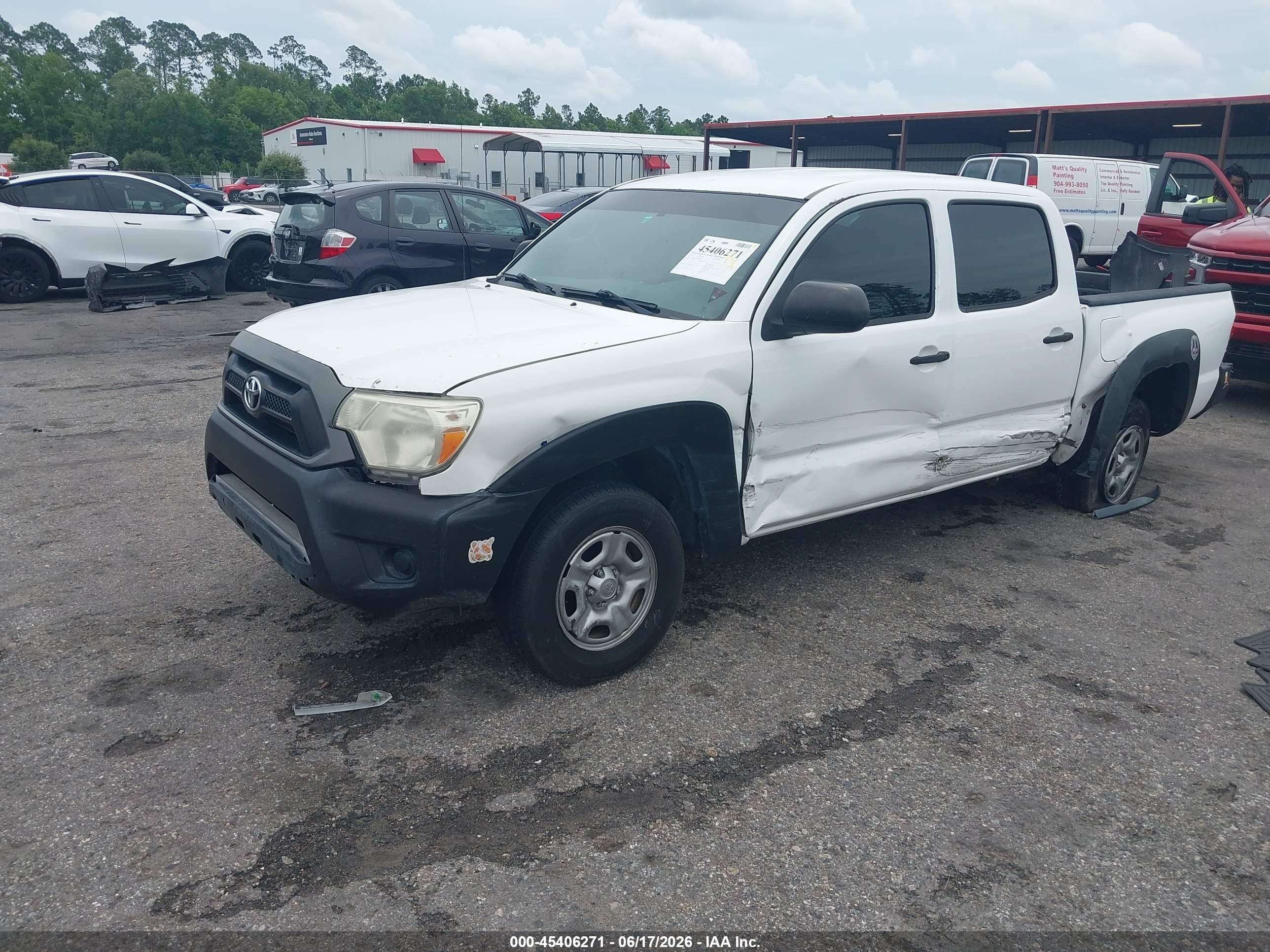 2014 Toyota Tacoma   White vin: 5TFJX4CN8EX040890
