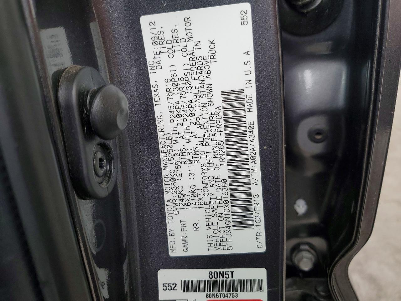 2013 Toyota Tacoma Double Cab Gray vin: 5TFJX4GN1DX016360