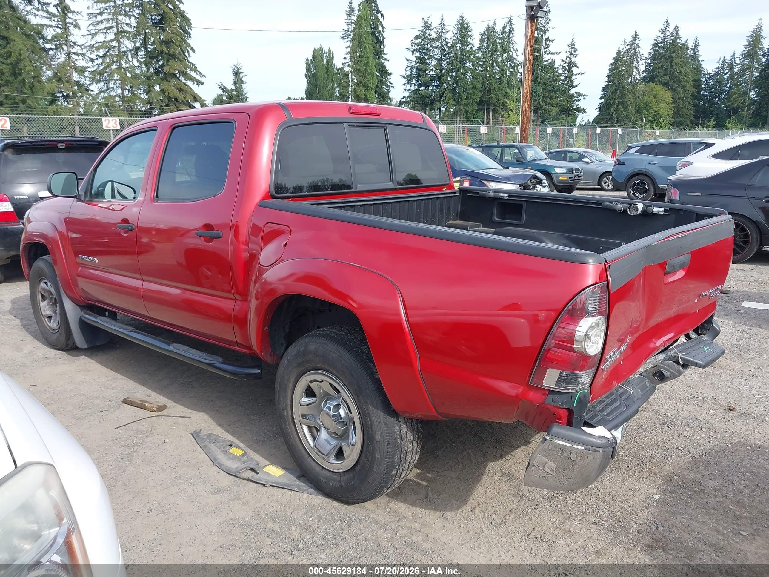 2011 Toyota Tacoma Prerunner Red vin: 5TFJX4GN2BX005199