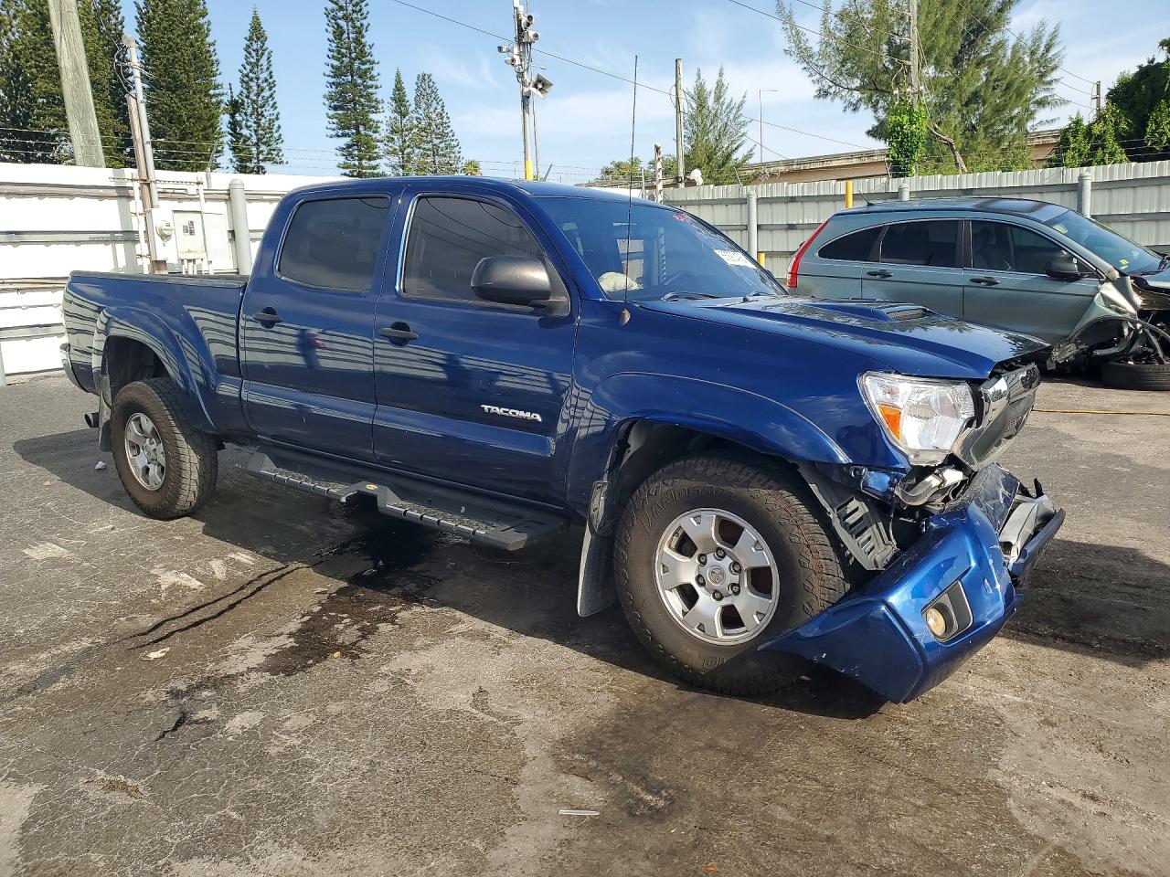 2014 Toyota Tacoma Double Cab Prerunner Long Bed Blue vin: 5TFKU4HN1EX004853