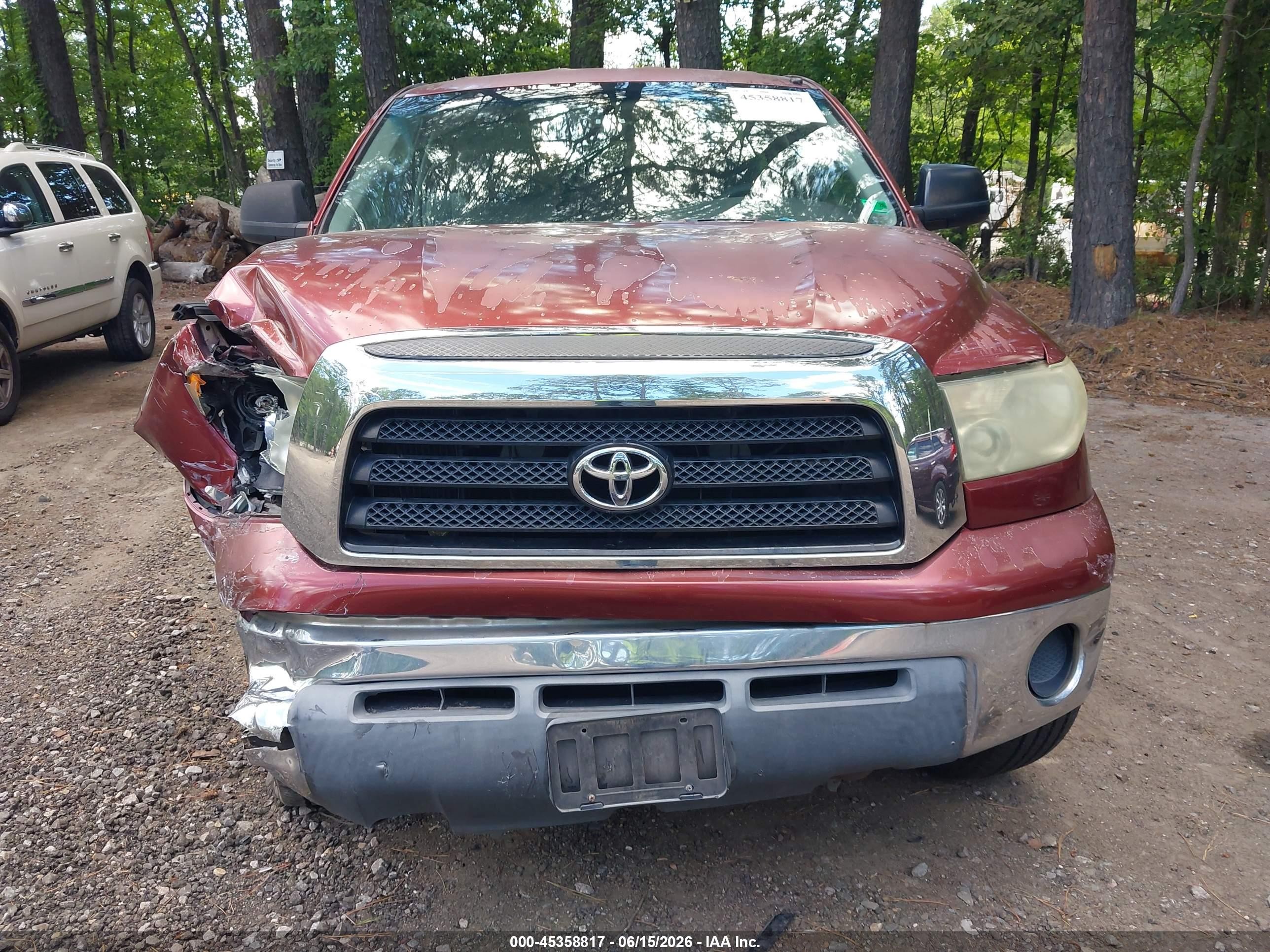 2007 Toyota Tundra Base 5.7l V8 Burgundy vin: 5TFKV521X7X001607