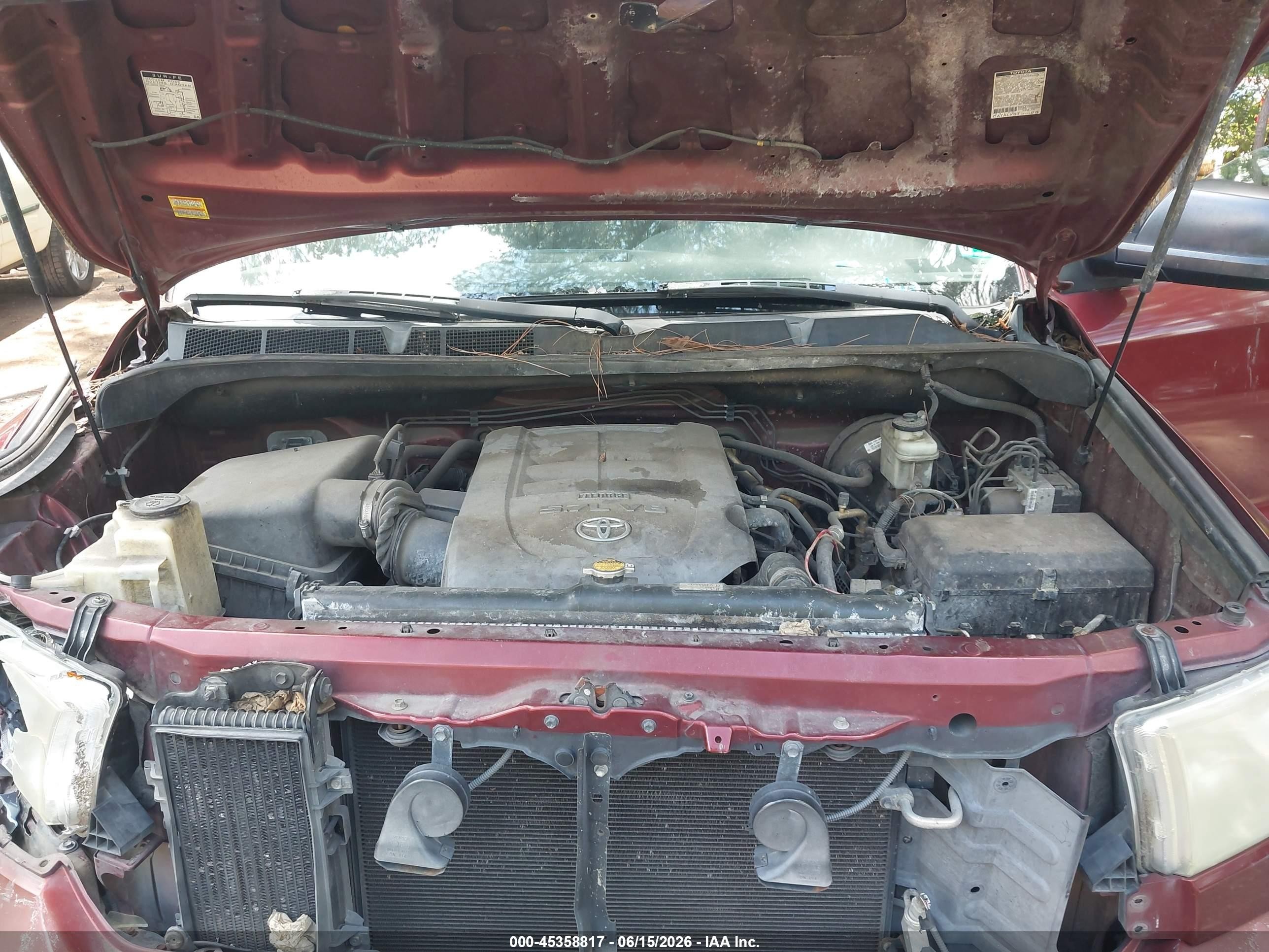 2007 Toyota Tundra Base 5.7l V8 Burgundy vin: 5TFKV521X7X001607