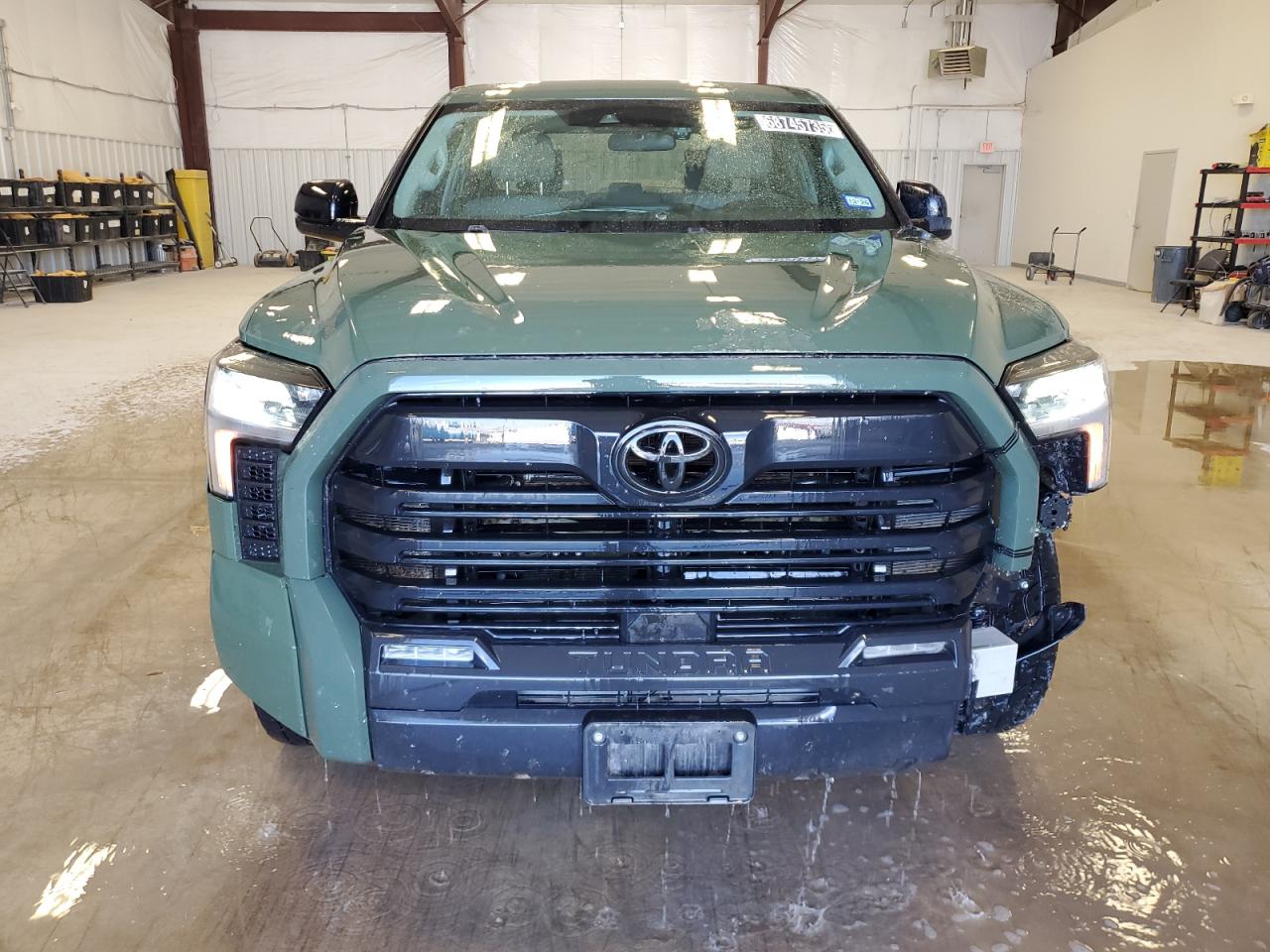 2023 Toyota Tundra Crewmax Sr Green vin: 5TFLA5DBXPX067922 Damage: Grille, Broken, Replacement Required
