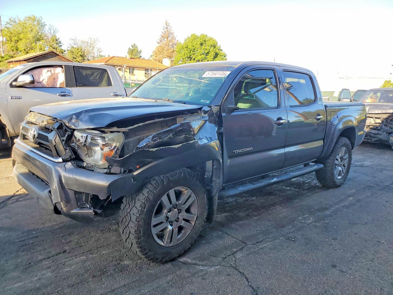 2013 Toyota Tacoma Double Cab Gray vin: 5TFLU4EN3DX055598
