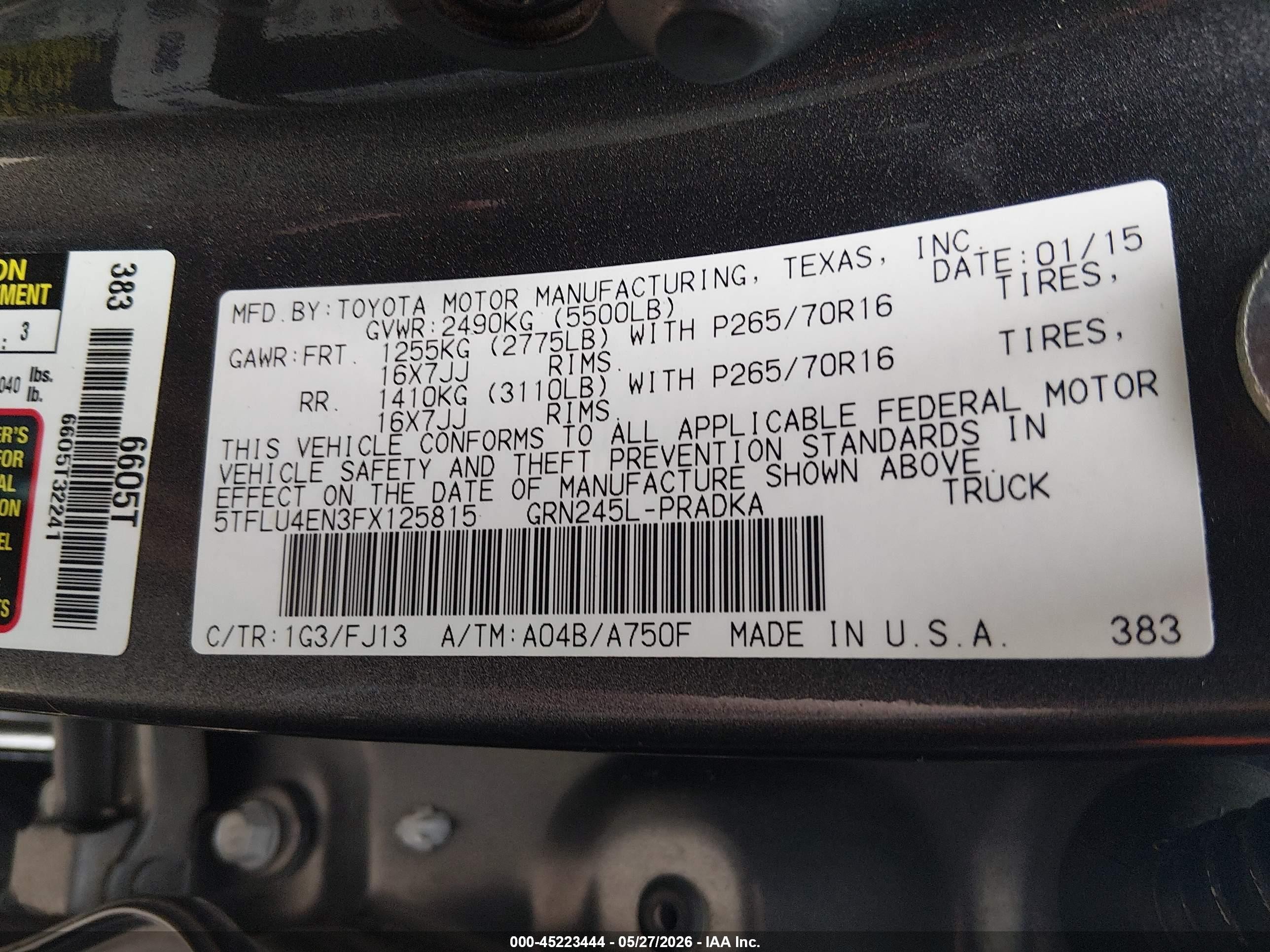 2015 Toyota Tacoma Base V6 Silver vin: 5TFLU4EN3FX125815