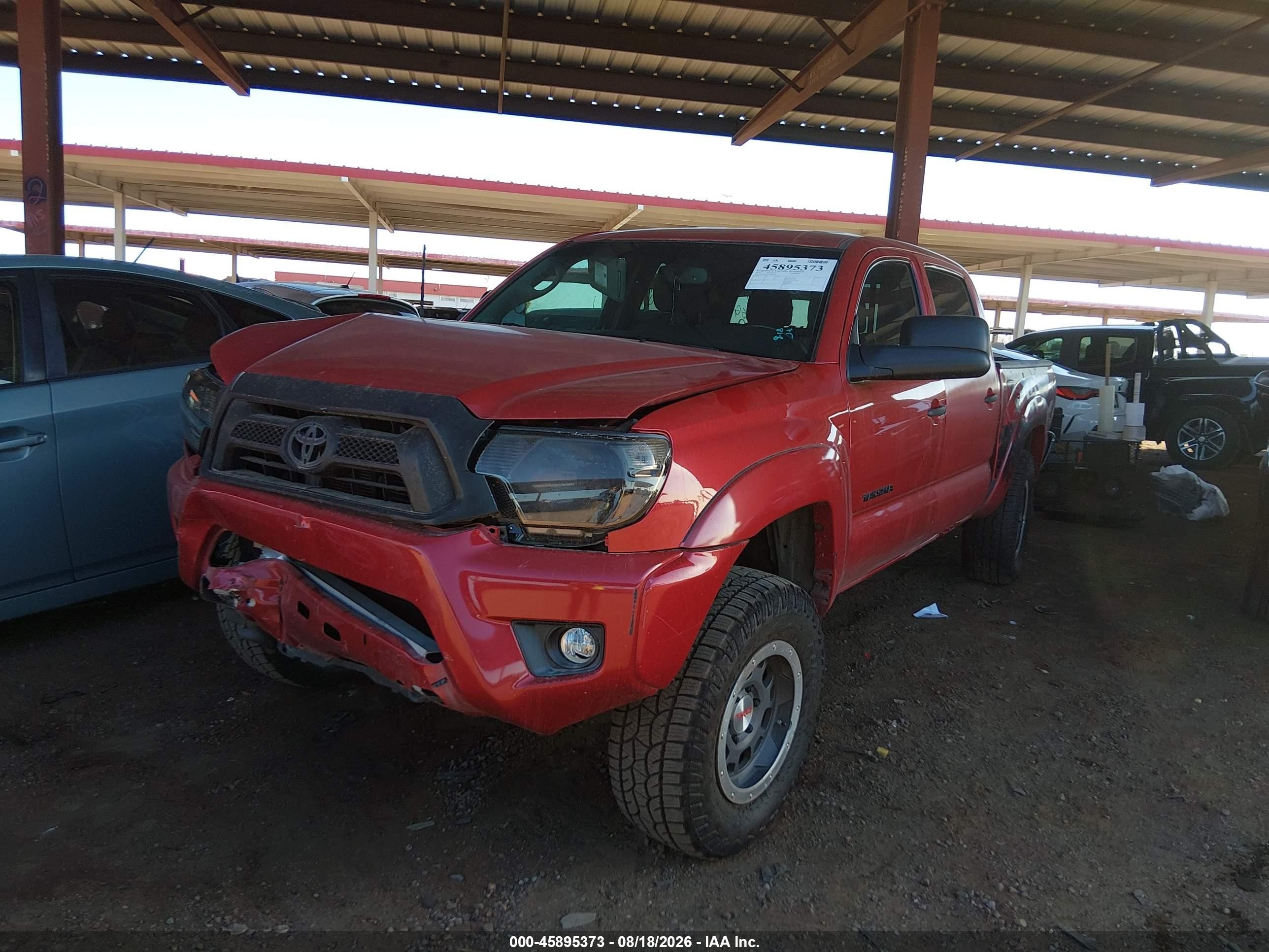 2012 Toyota Tacoma Base V6 Red vin: 5TFLU4EN5CX046089